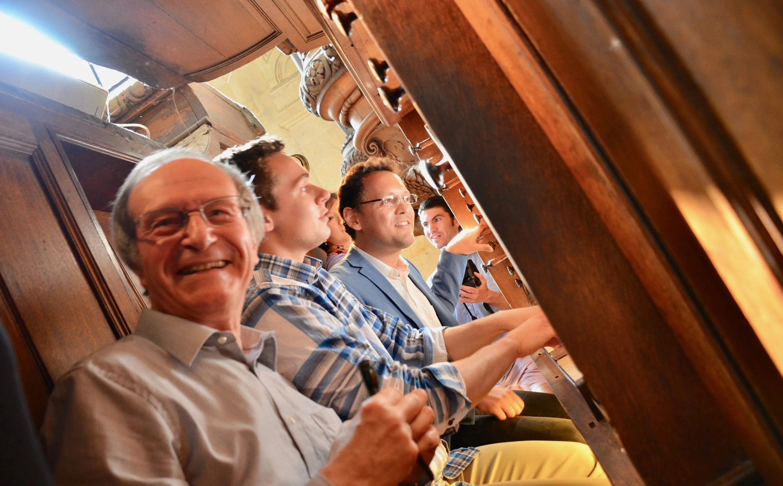 Jean-Pierre Millioud pulling stops for Boston Organ Studio players at Saint Louis in Versailles