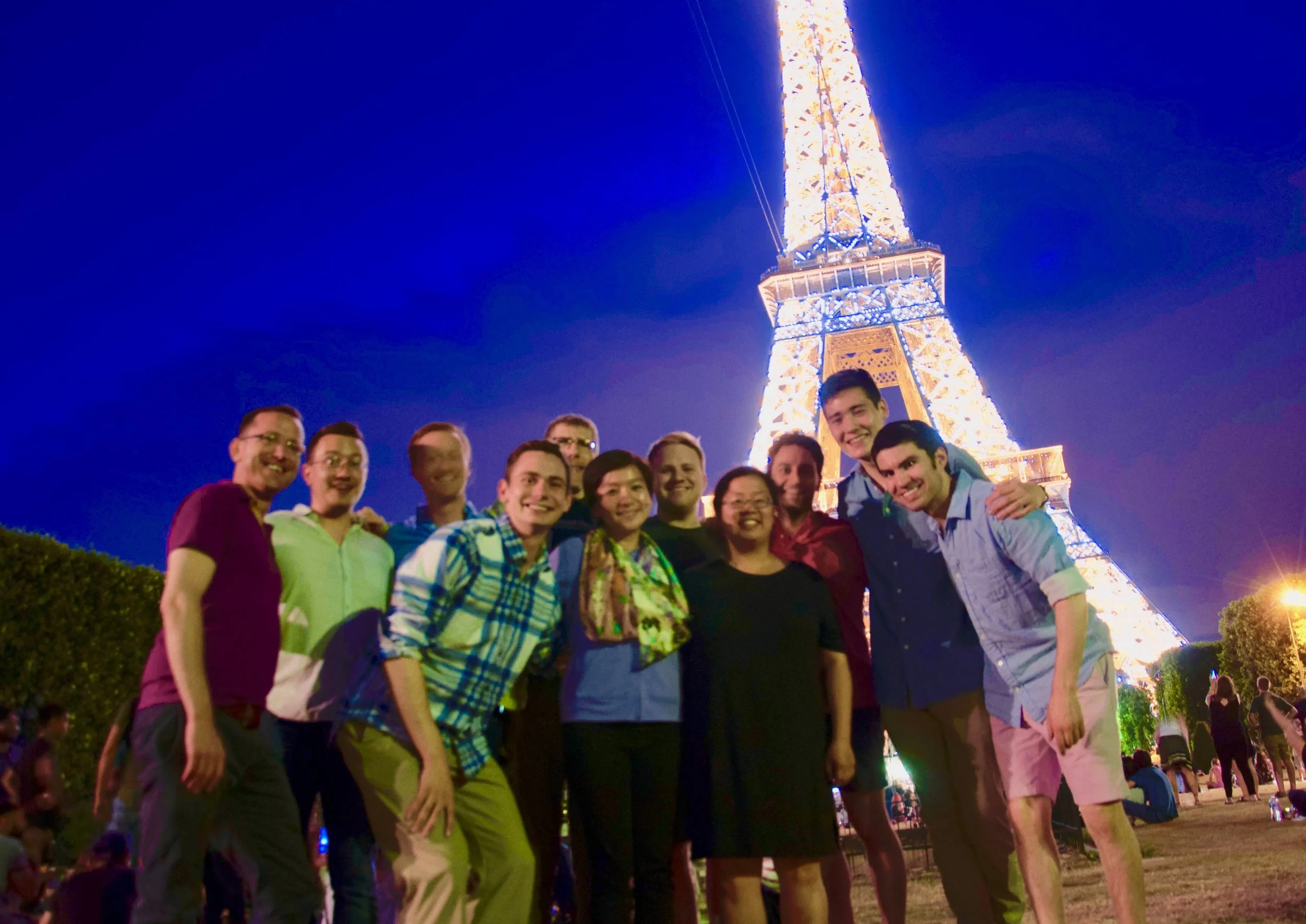The Boston Organ Studio enjoying a night at the Eiffel Tower!
