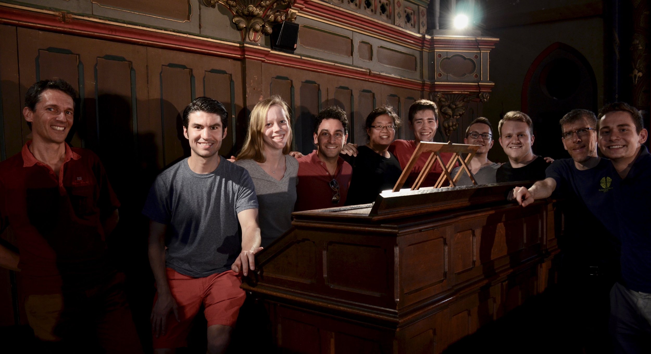Members of Boston Organ Studio with Yves Rechsteiner, Exec. Dir of Toulouse les Orgues