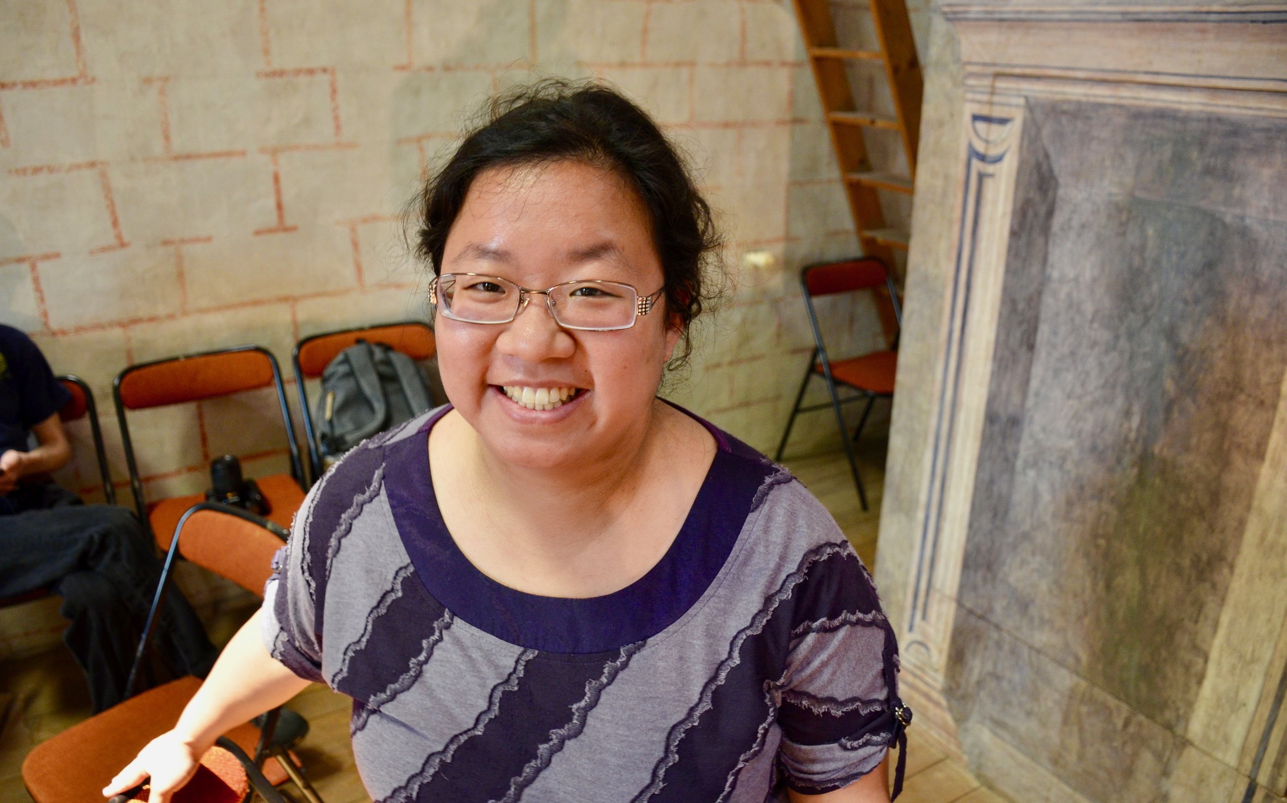 Jennifer Hsiao is all smiles at Musee des Augustins in Toulouse. 