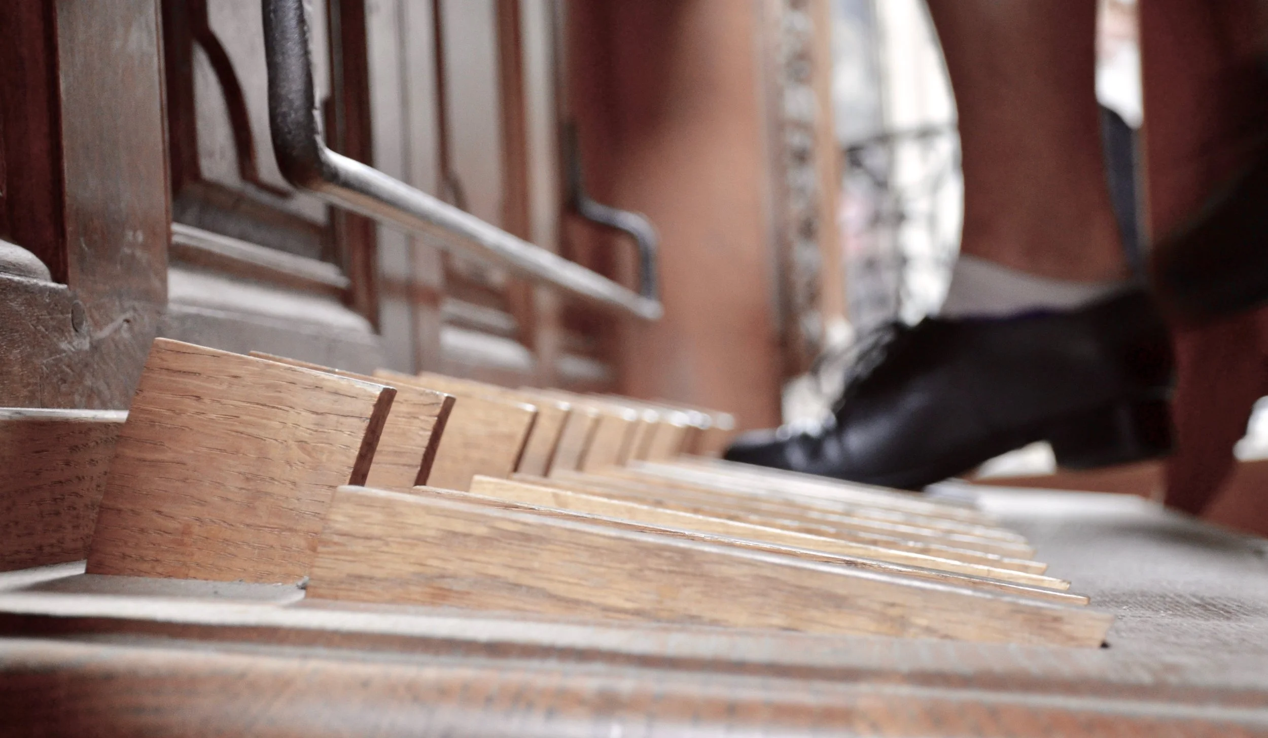 The French Baroque pedal board on the organ at St Pierre des Chartreux, Toulouse