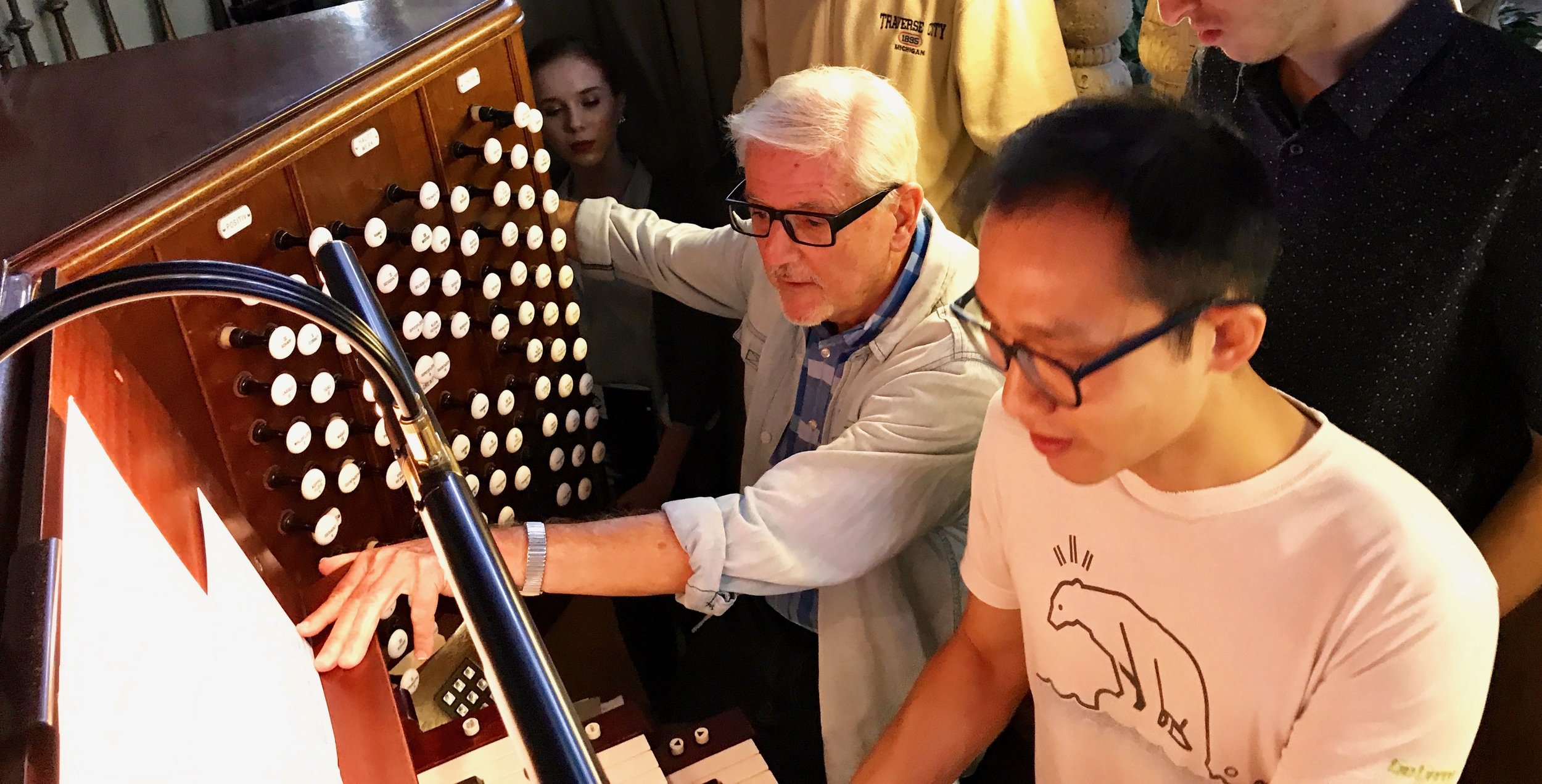  Stephen Loher assists Dennis Chan at The Mother Church. Boston Organ Studio.&nbsp; 