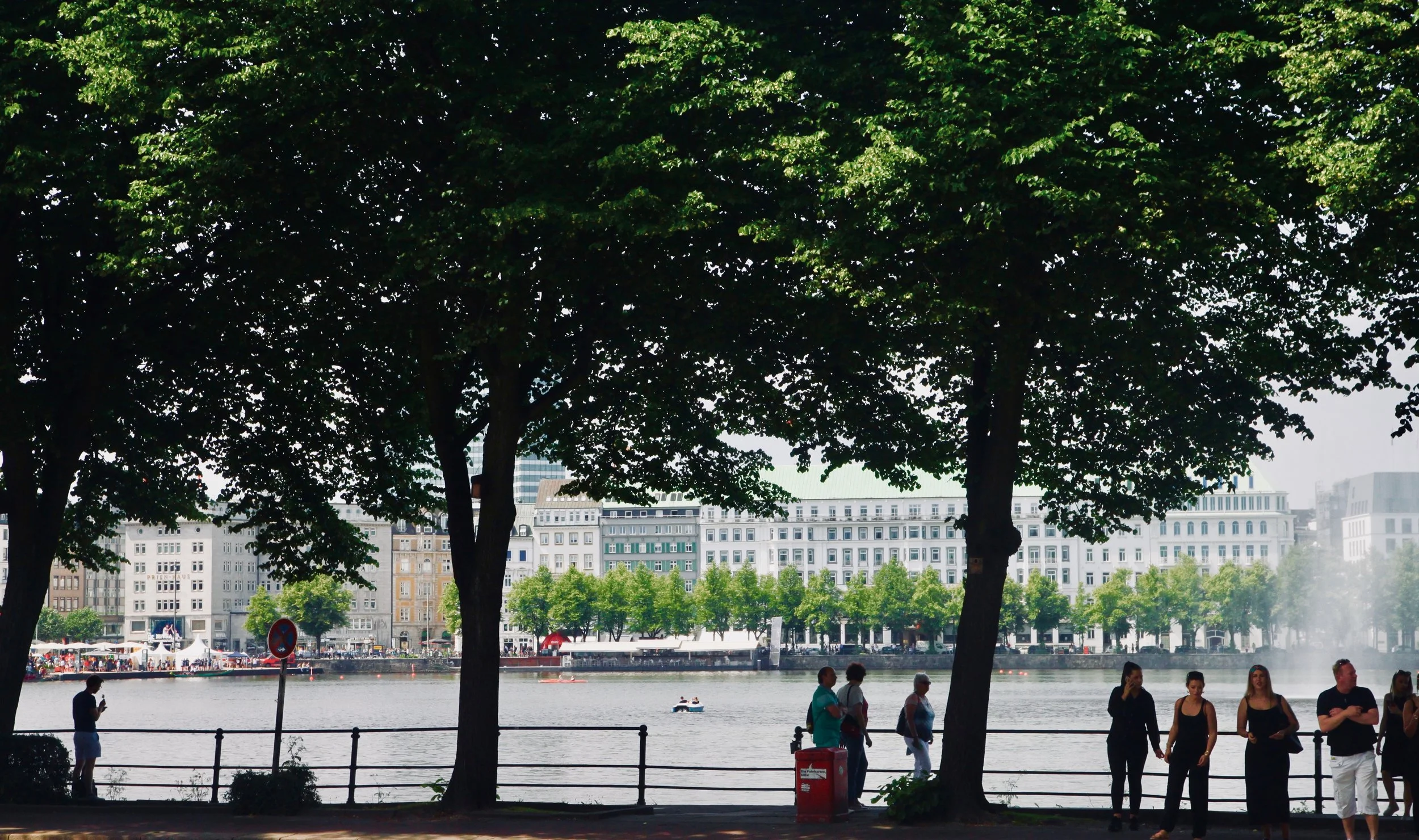 The central lake in Hamburg, Germany.