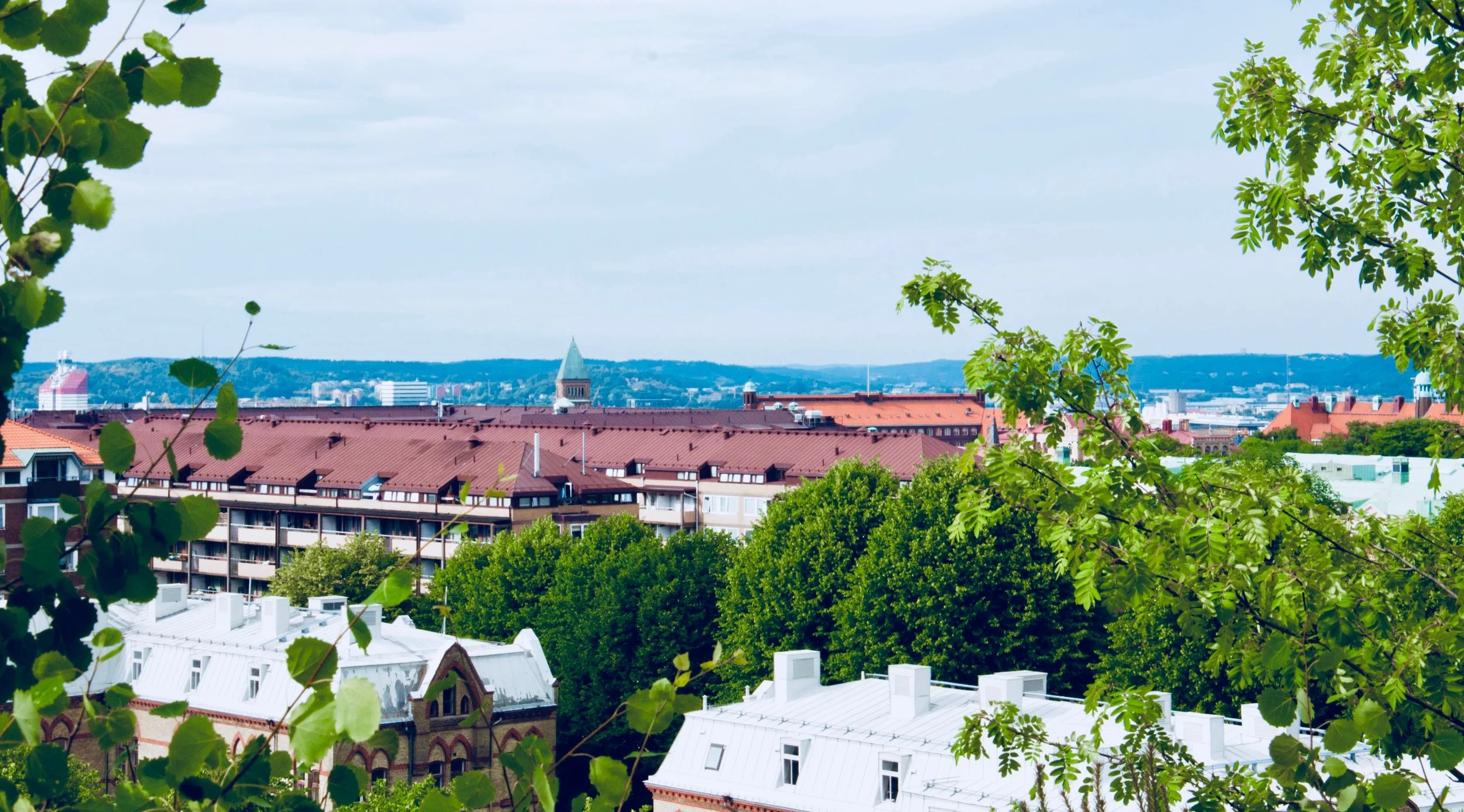 Looking out over the rooftops of Gothenburg. 