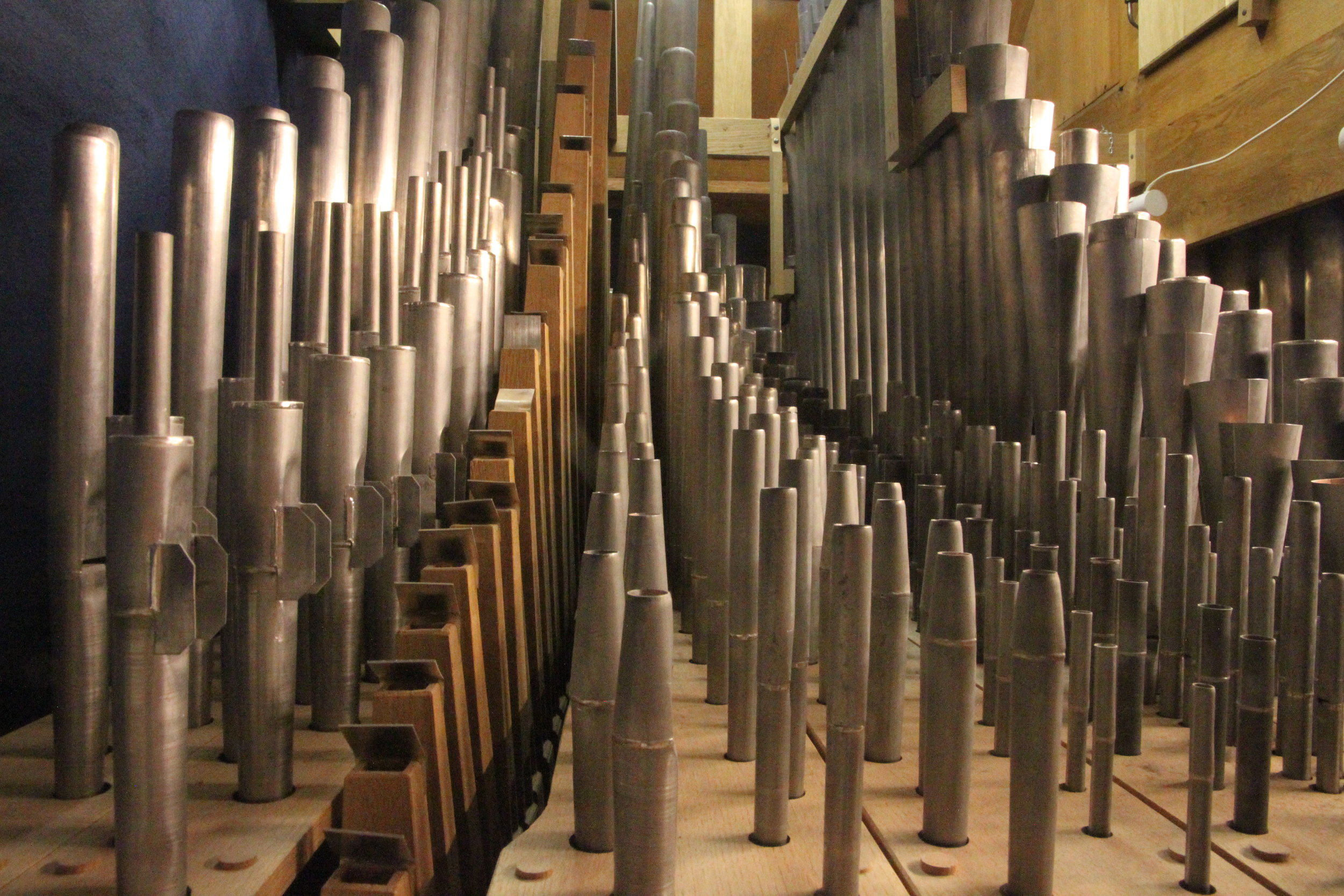  Pipework detail, 2000 GoART North German Baroque Research Organ in Örgryte New Church, Göteborg, Sweden. 