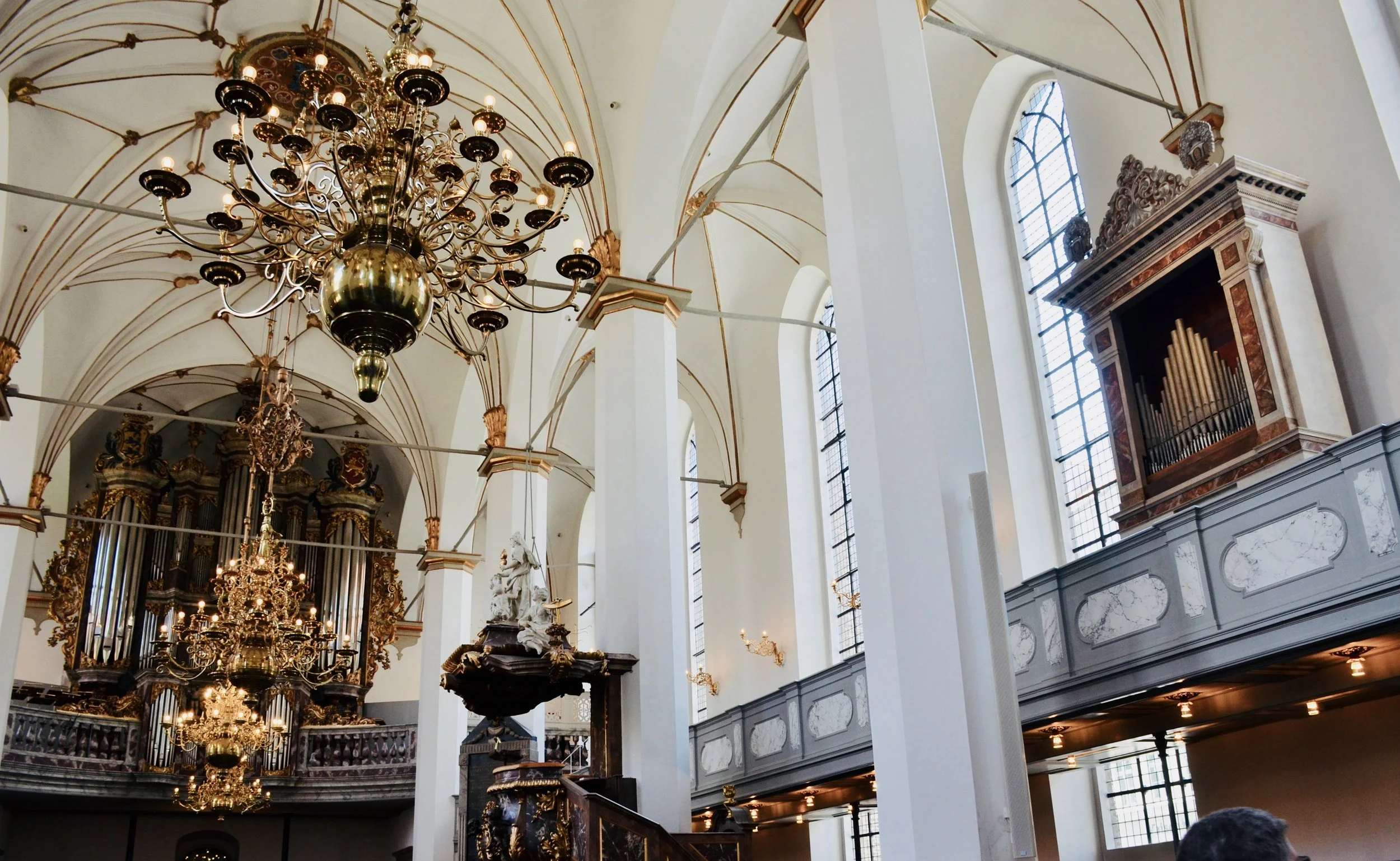 The organs of Trinitatis Kirke, Copenhagen.