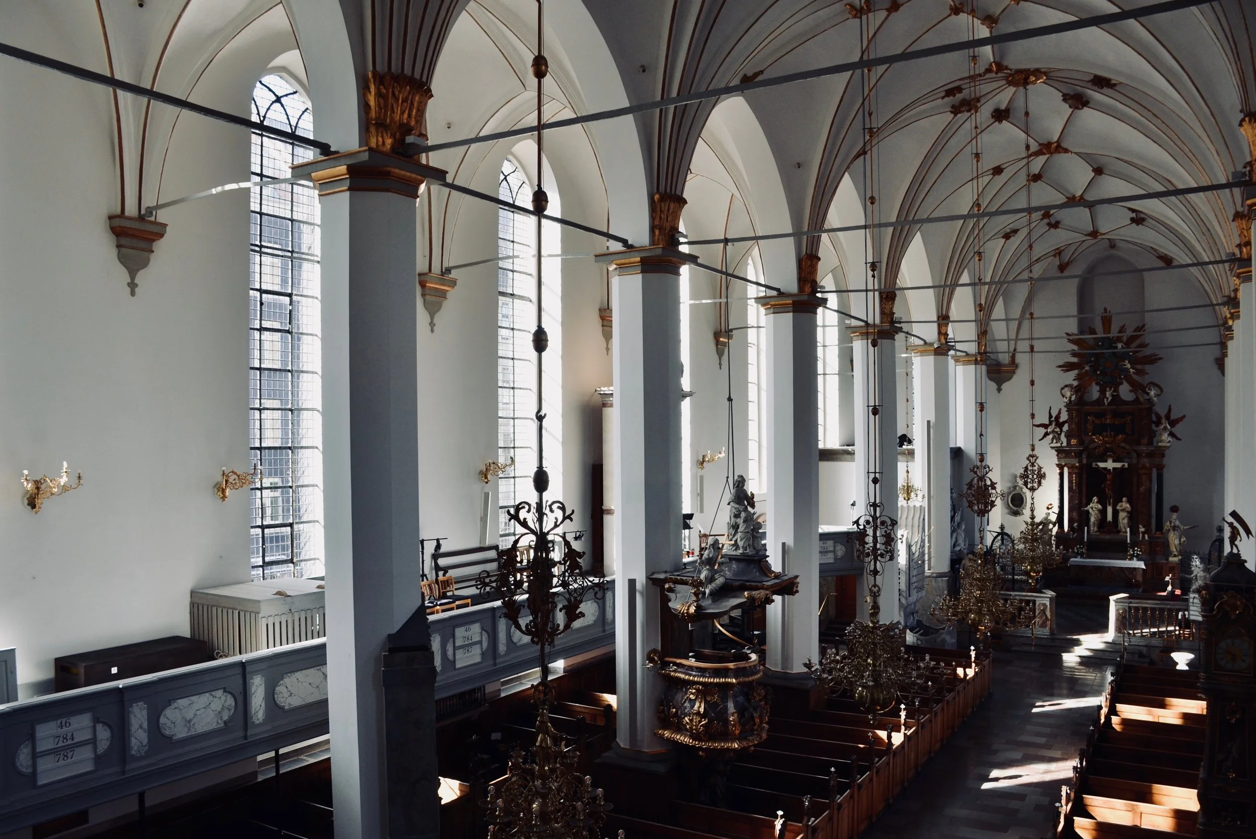 The nave of Trinitatis Kirke, Copenhagen.