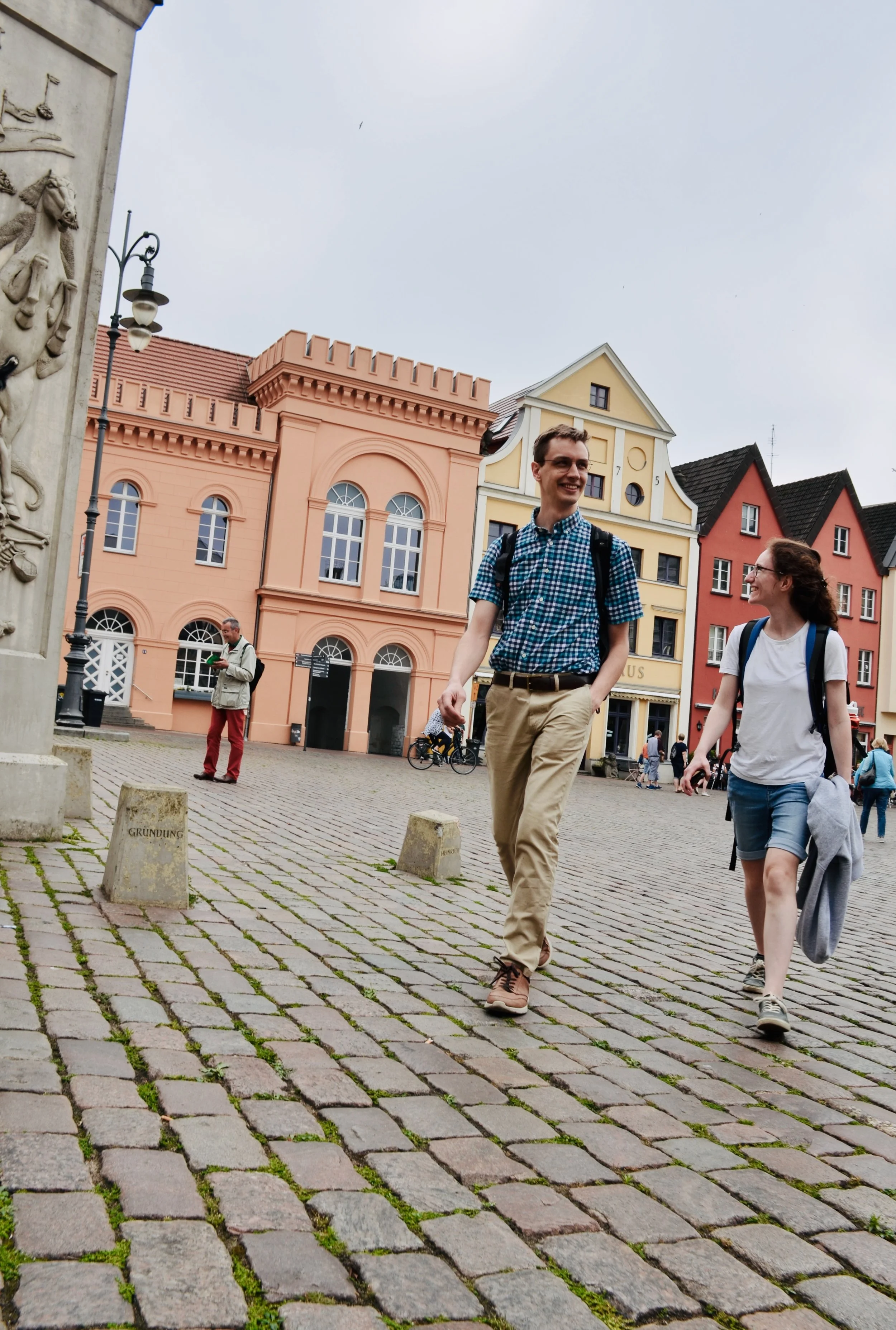 Alex Ross and Rosemarie Tougas walk to our appointment at Schwerin Dom.