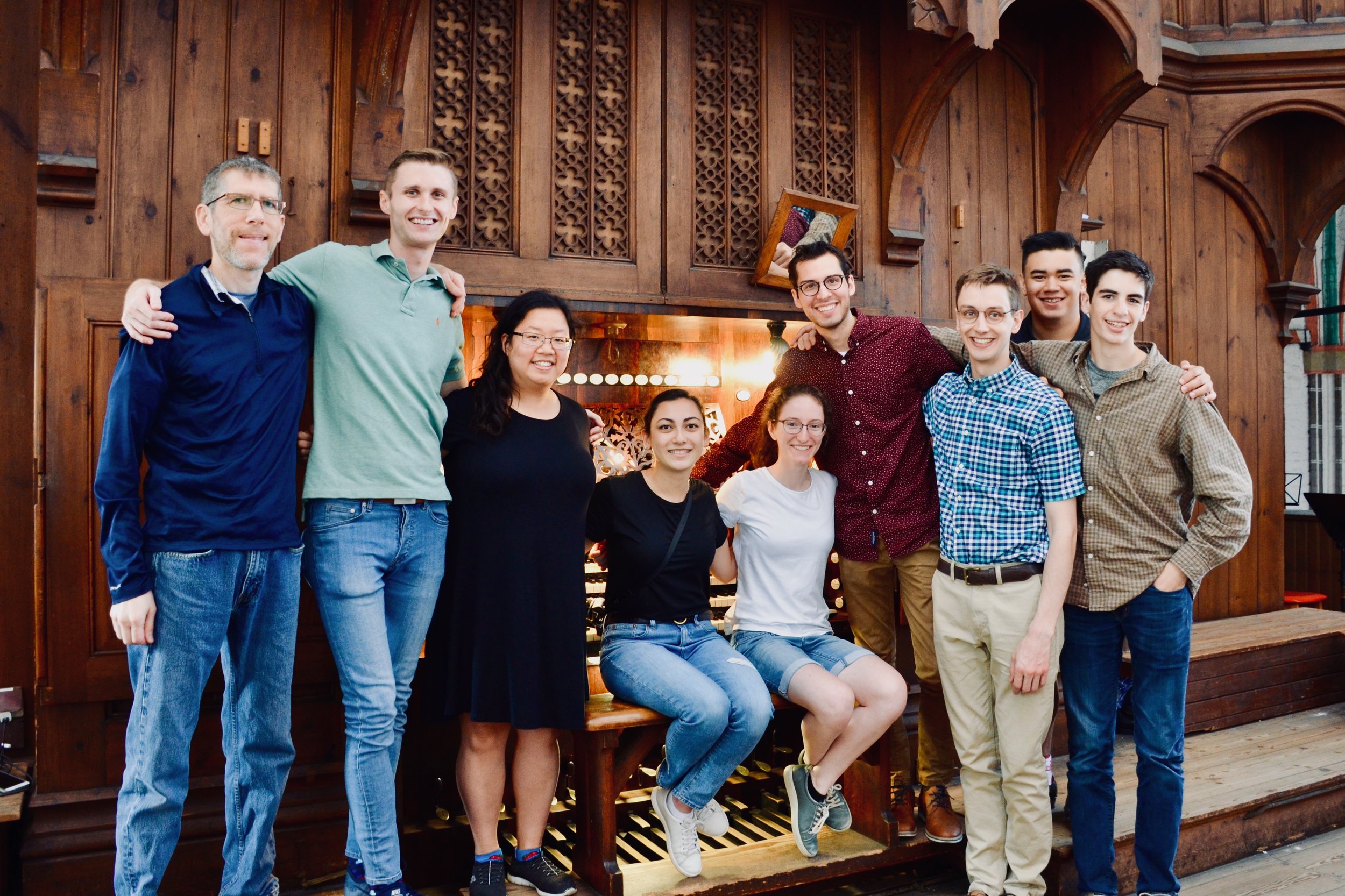 Members of the group, 1871 Ladegast Organ, Schwerin Dom. Boston Organ Studio.