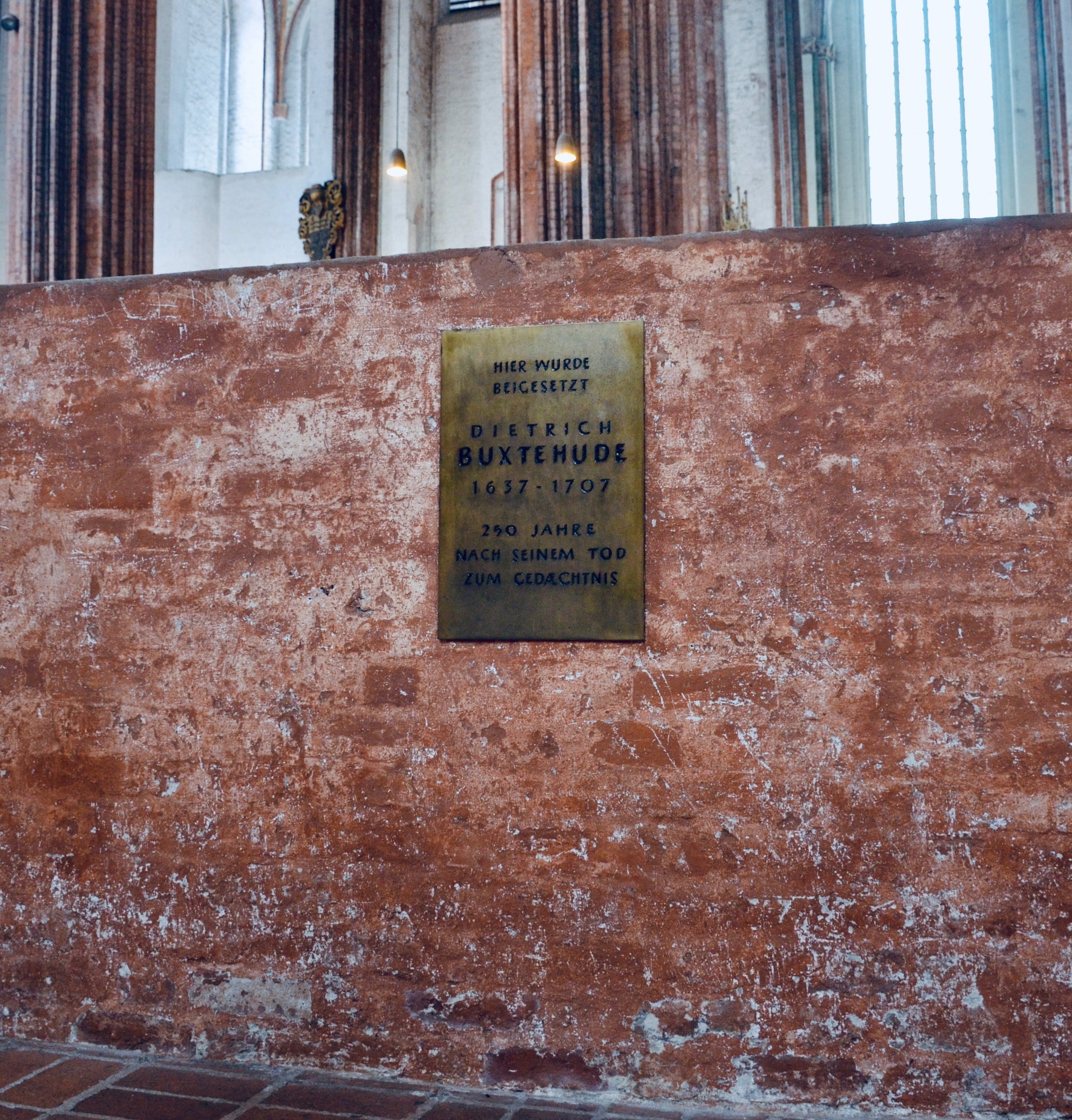 Buxtehude plaque, Marienkirche, Lübeck.