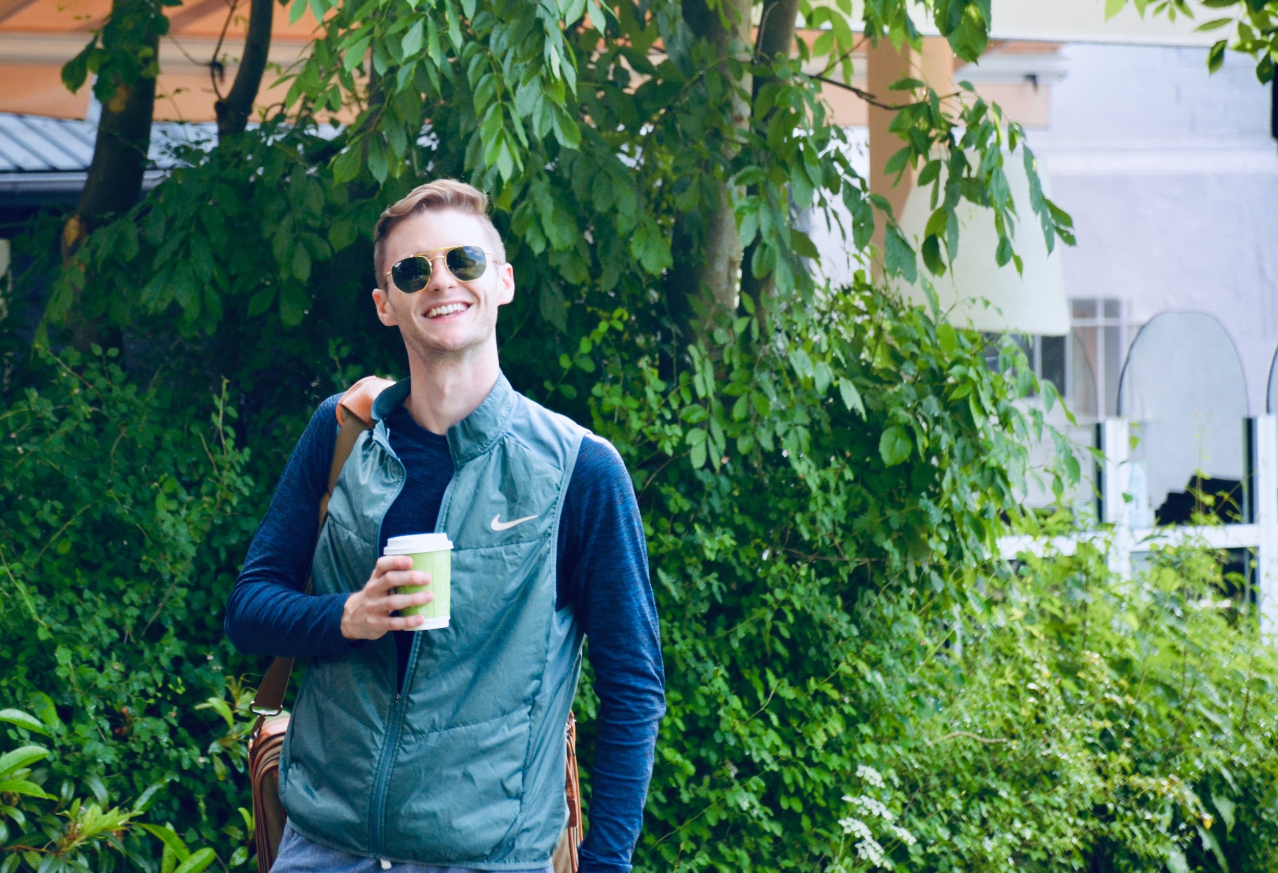 Evan Currie enjoys a beautiful day in Lübeck.