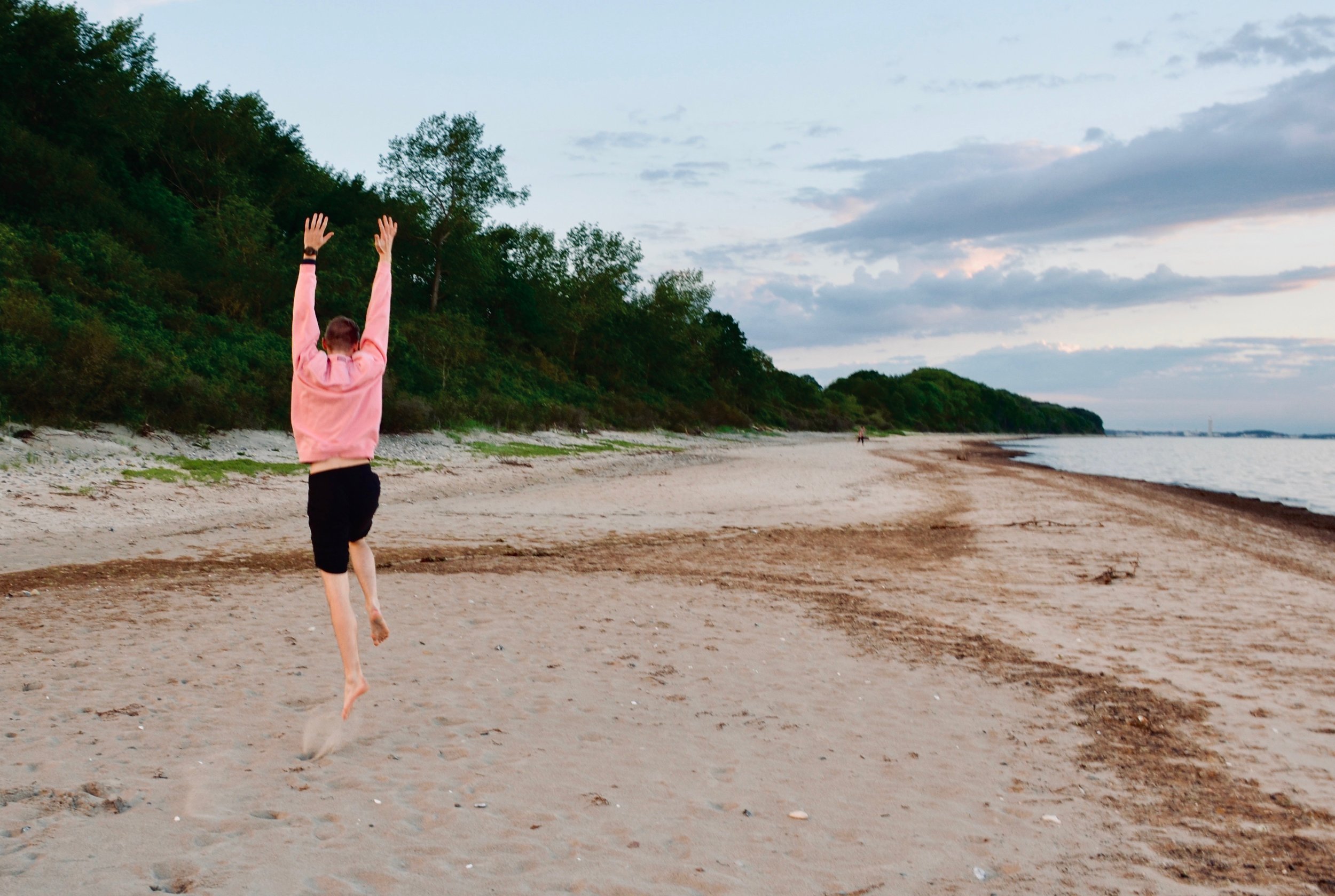 Evan Currie enjoys an evening along the Baltic Sea.