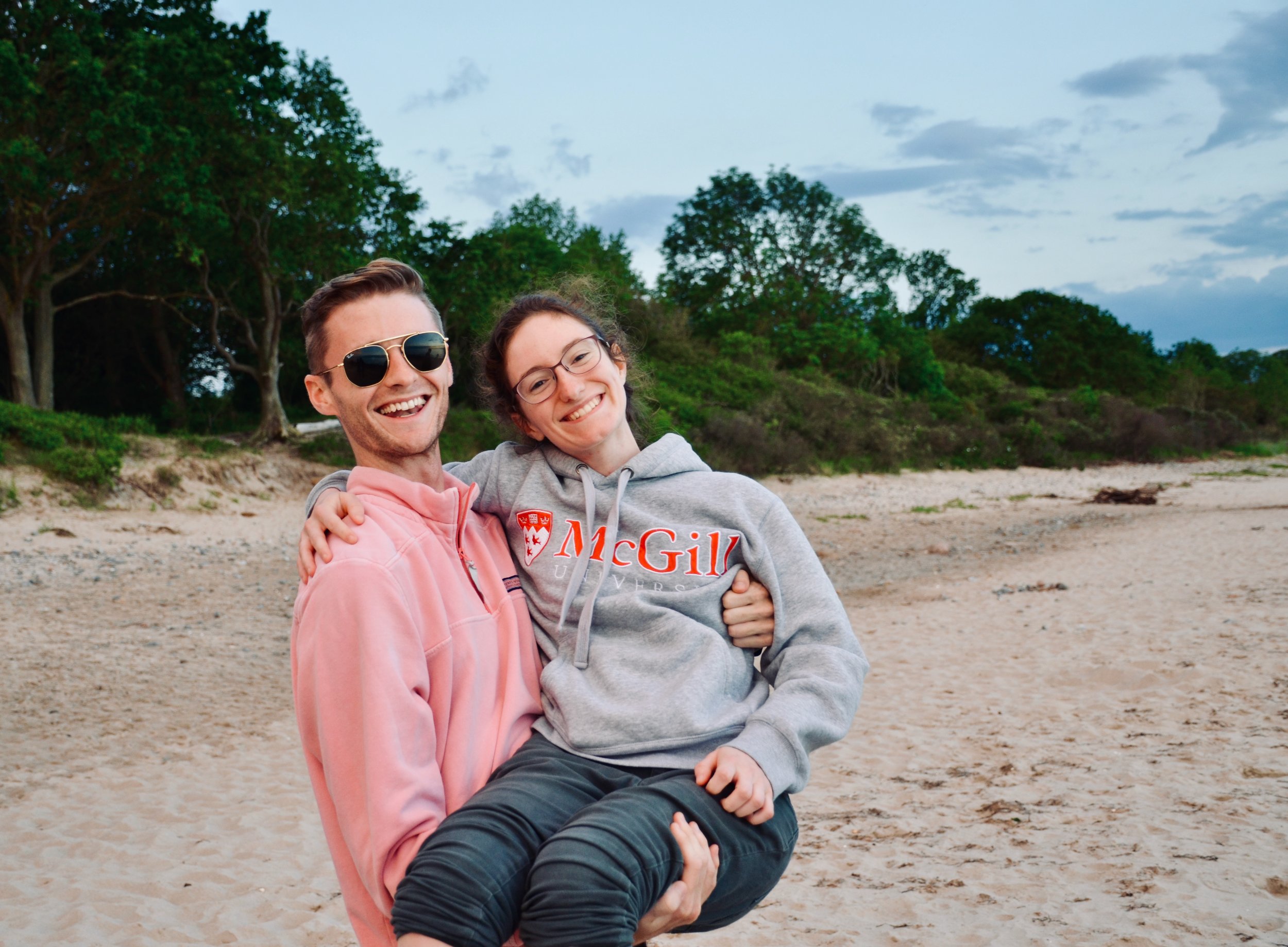 Evan Currie and Rosemarie Tougas enjoy an evening along the Baltic Sea.