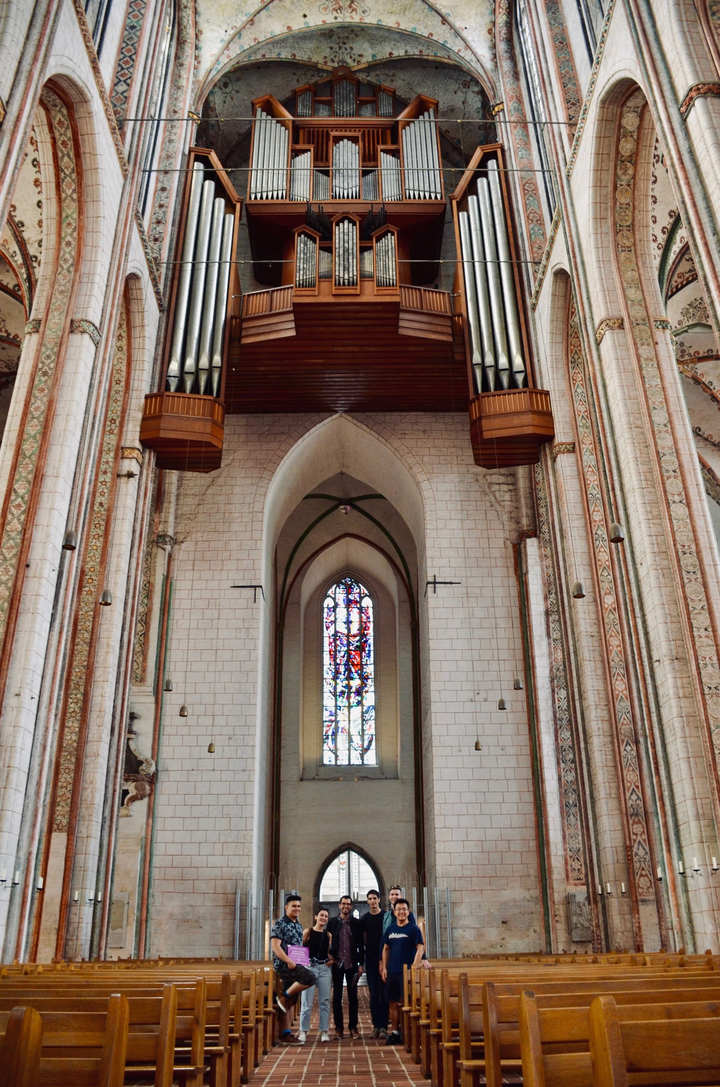 Members of Boston Organ Studio in Marienkirche, Lübeck, home church of Dietrich Buxtehude.