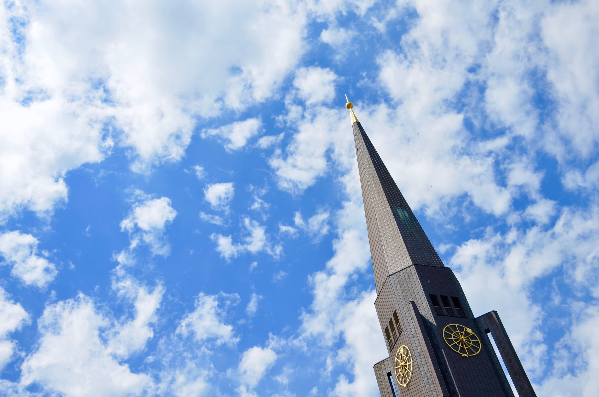 The spire of Hauptkirche St. Jacobi, Hamburg.