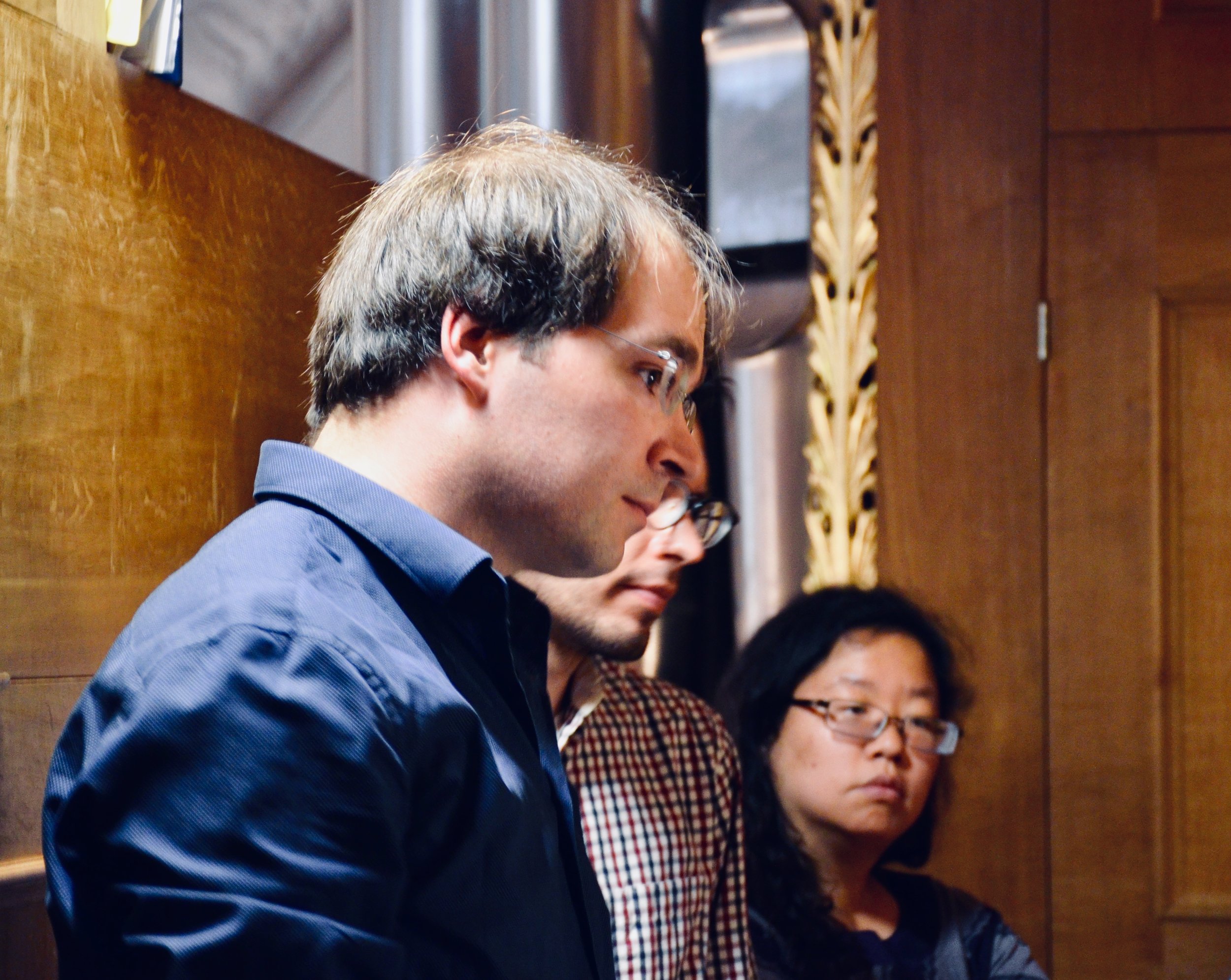  Prof. Matthias Neumann at the 1693 Schnitger organ, St. Jacobi, Hamburg. 