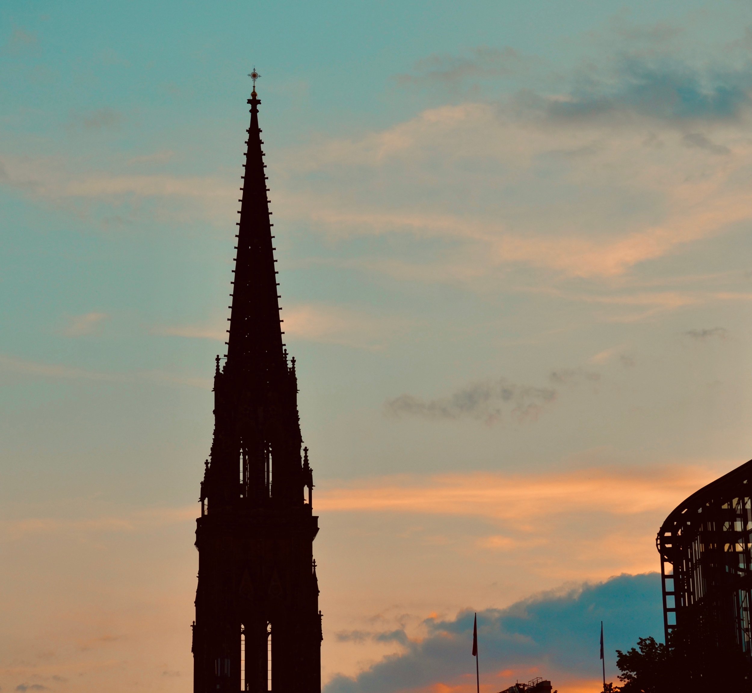  The spire of St. Nikolai, Hamburg.  