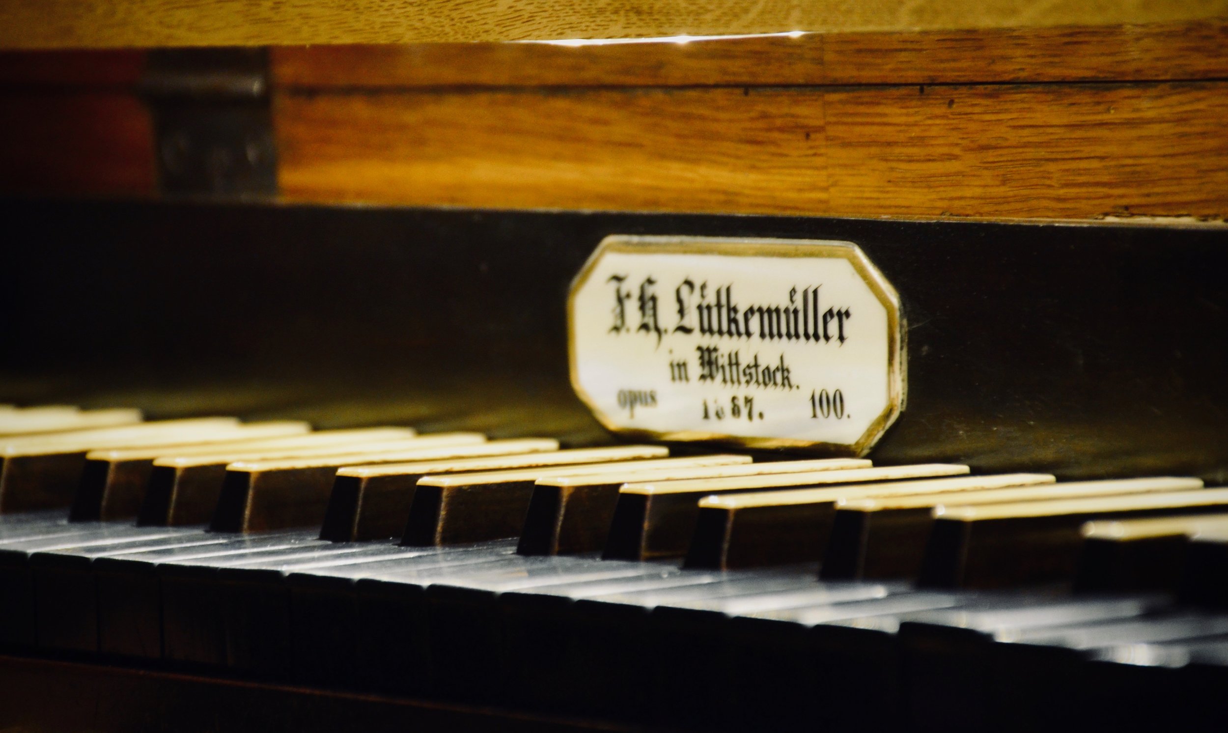 Console detail, 1867 Lütkemüller Organ, St. Petri-Kirche, Seehausen.