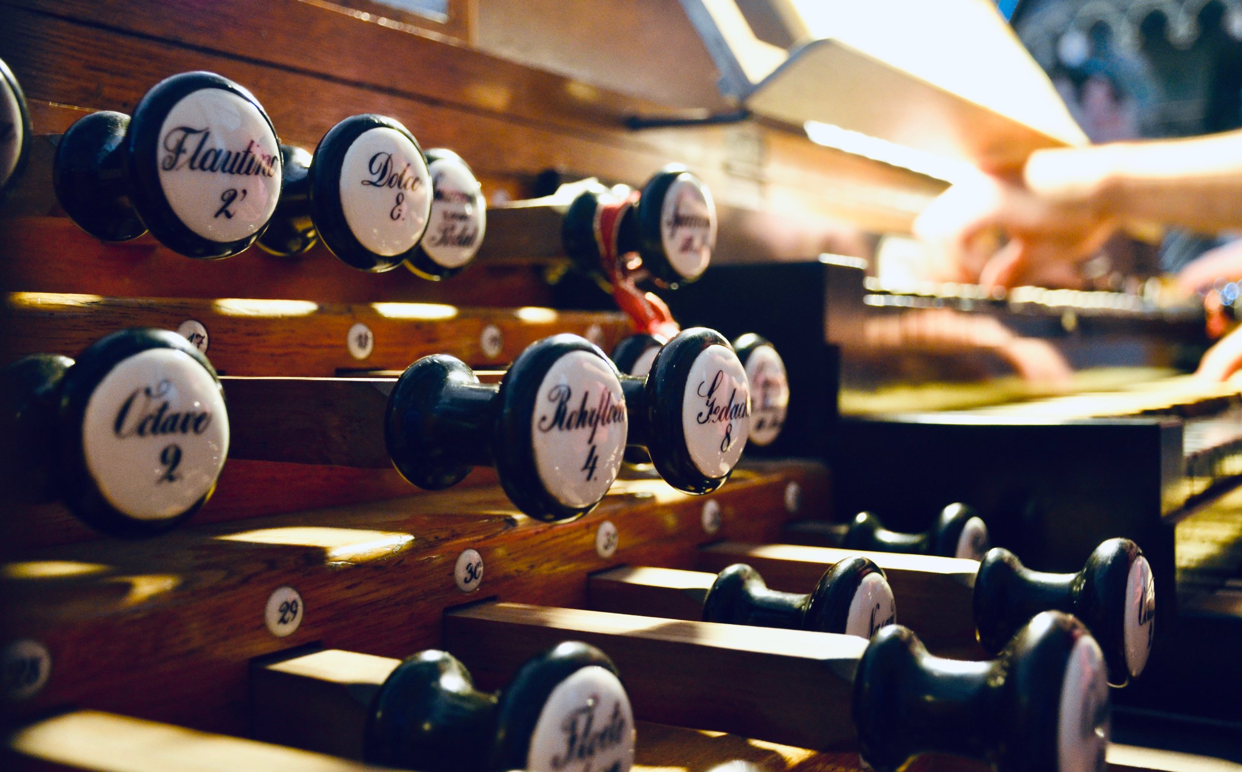 Console detail, 1867 Lütkemüller Organ, St. Petri-Kirche, Seehausen.