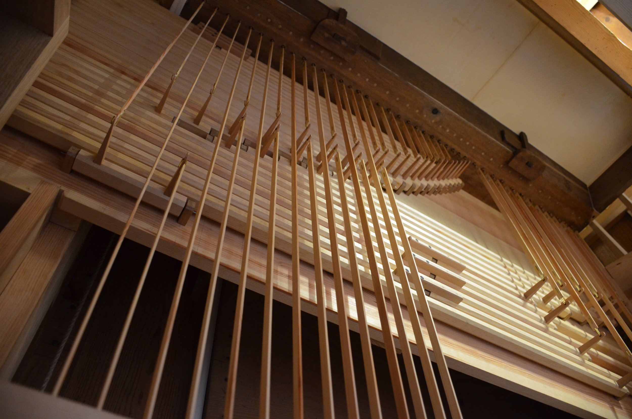 Mechanical detail, 1825 Buchholz Organ in St. Nicolai-kirche, Osterburg.