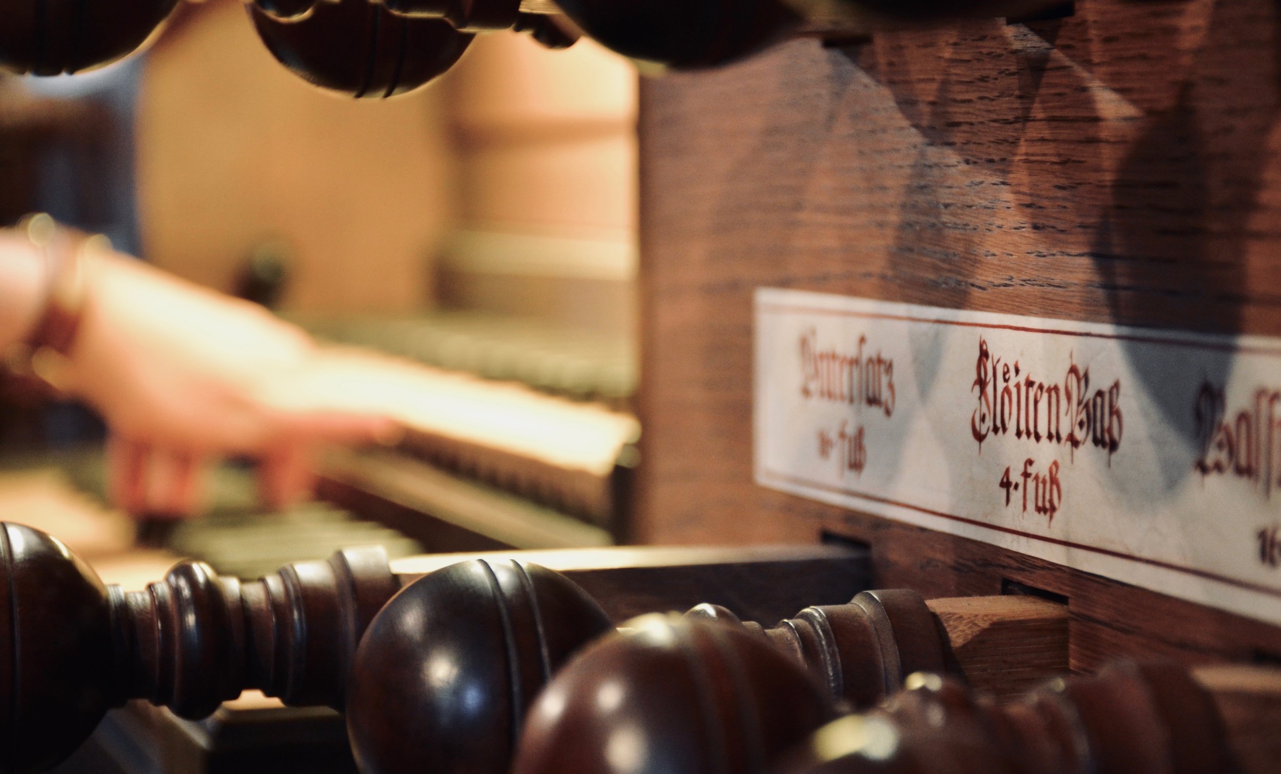 Console detail, 1624 Scherer Organ, St. Stephanskirche, Tangermünde.