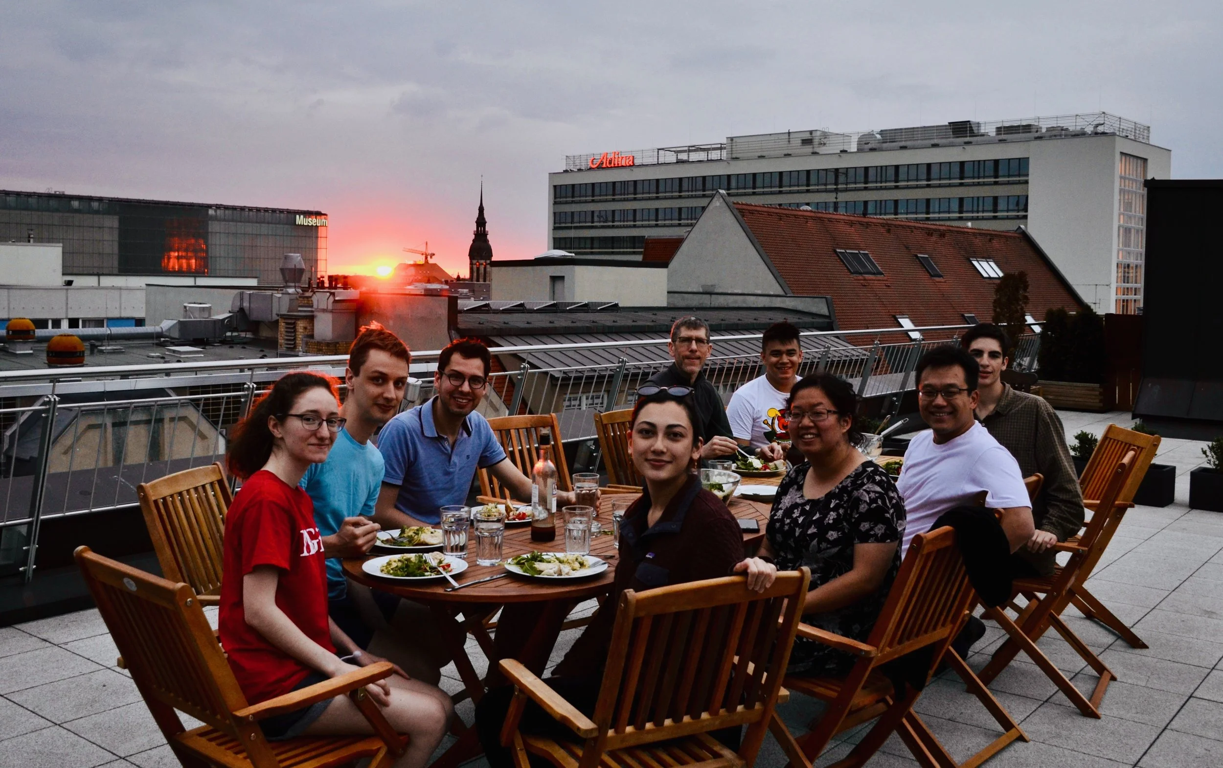 Dinner on the rooftop.