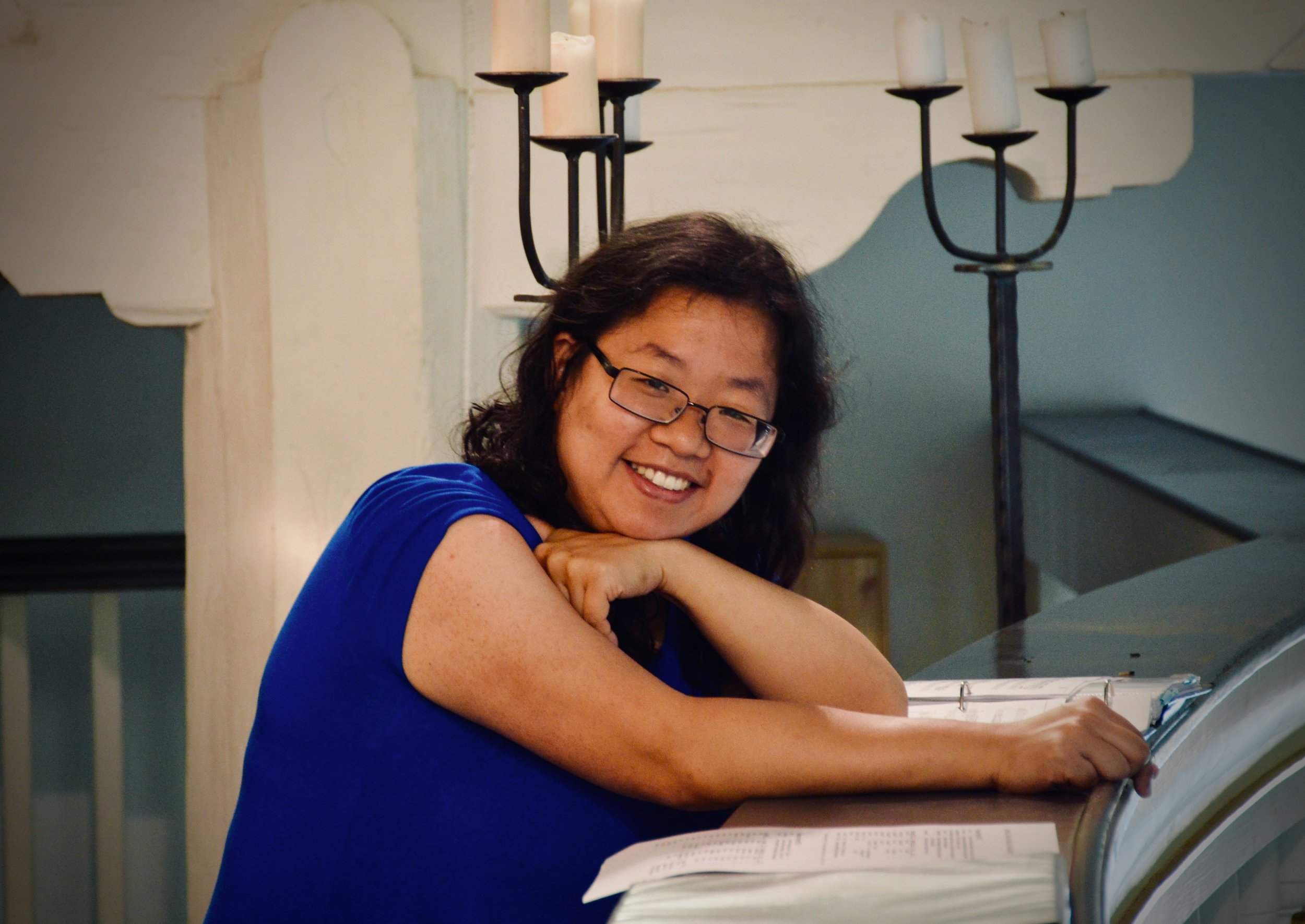 Jennifer Hsiao listens to the reconstructed Wender Organ (1703/2000) in Bachkirche, Arnstadt.