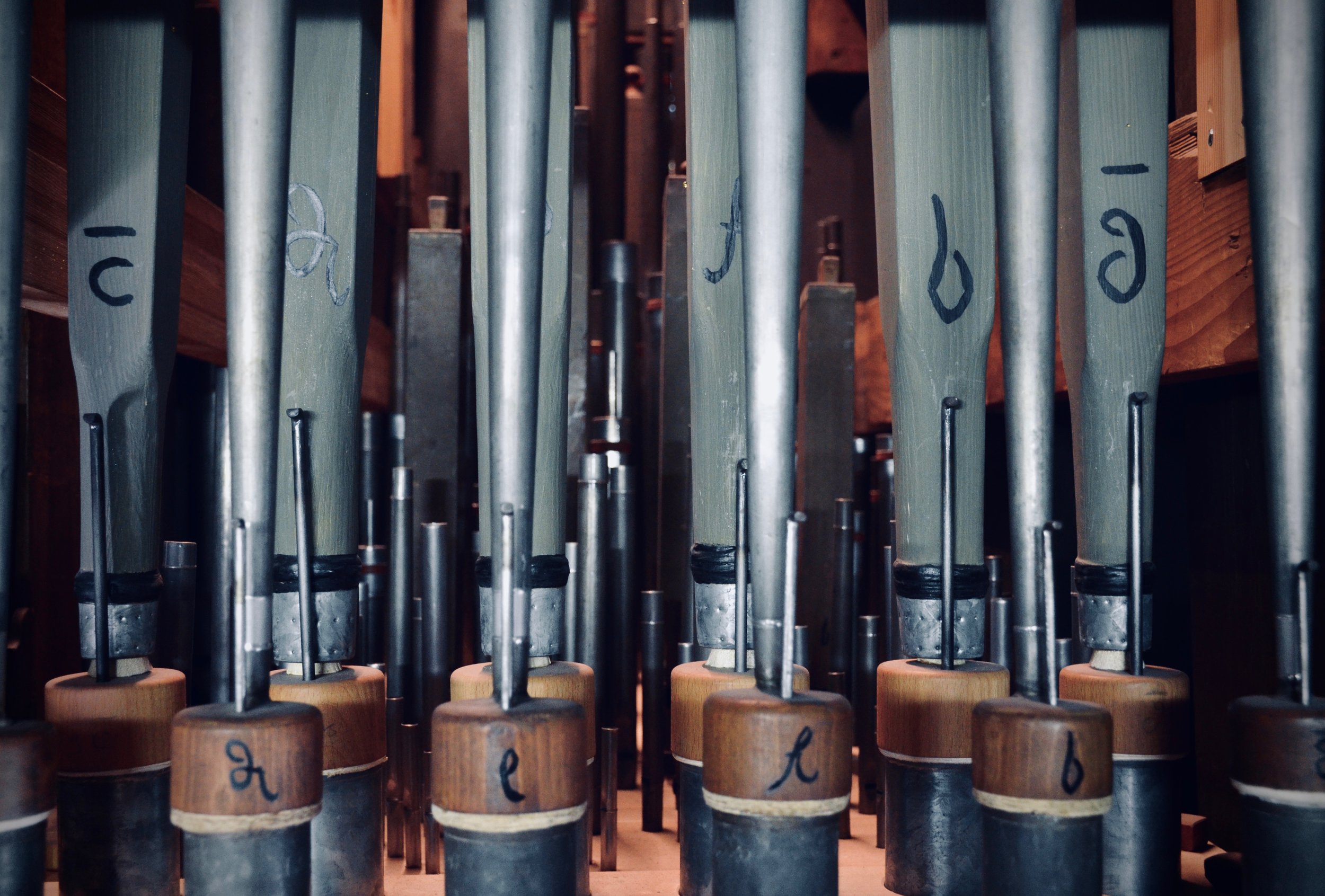 Pipework detail, 1730 Trost Organ, Stadtkirche, Waltershausen.