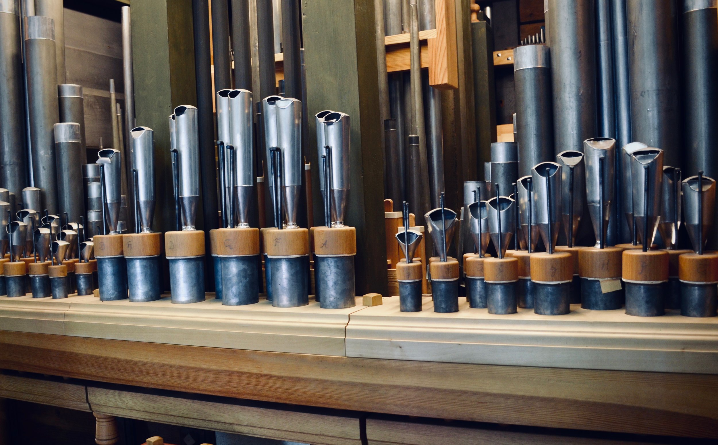 Pipework, 1730 Trost Organ, Stadtkirche, Waltershausen.