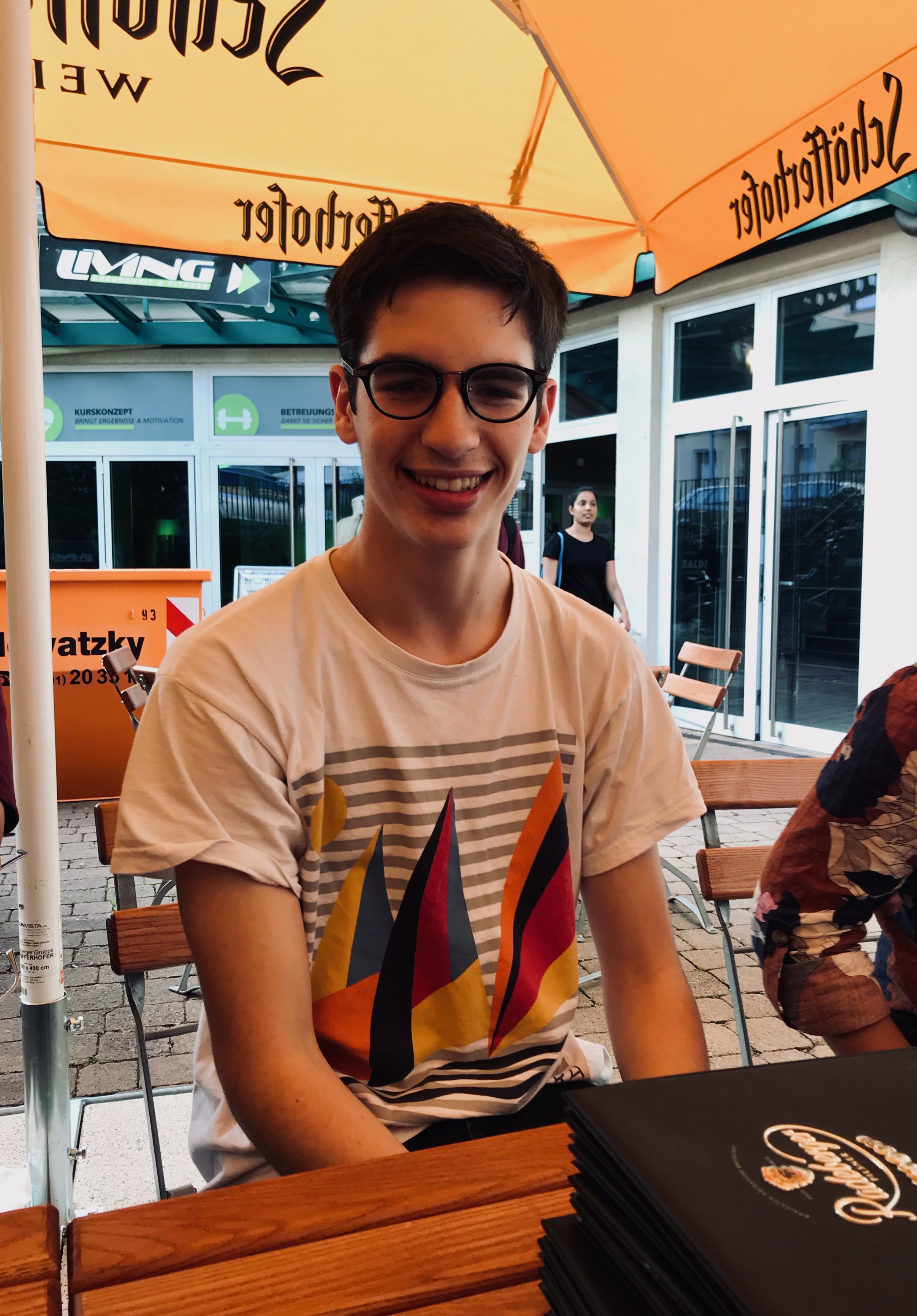 Alex Marin enjoys dinner in Eisenach.
