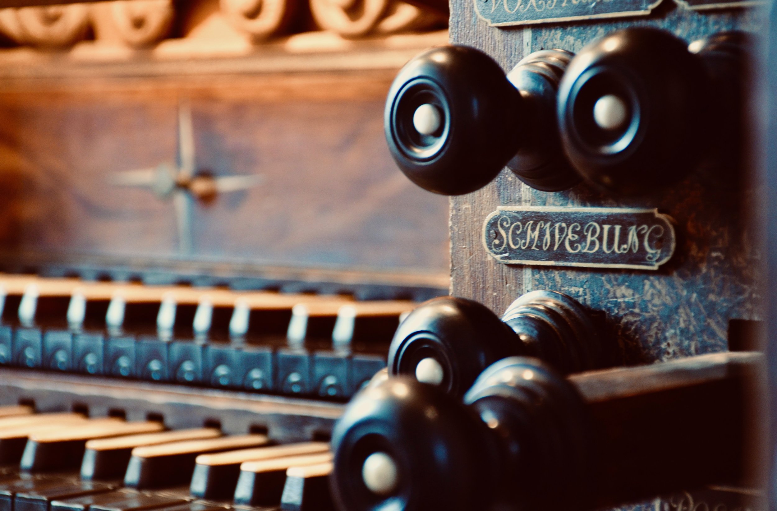 Console detail, 1714 Gottfried Silbermann organ in Freiberg Dom.