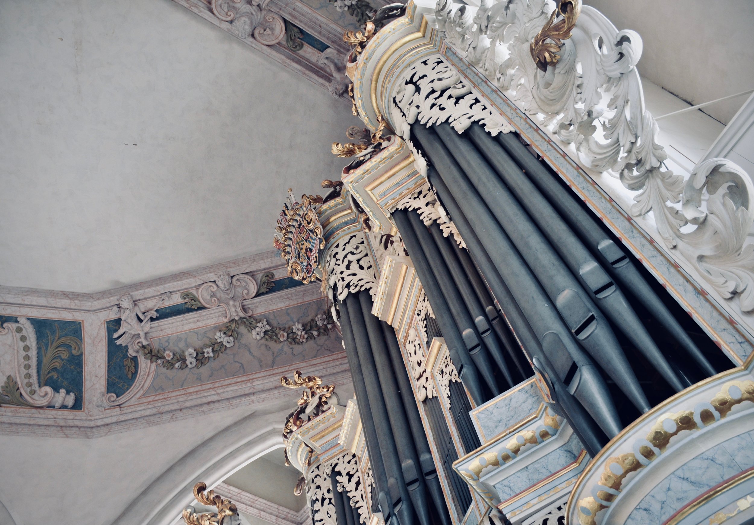 Facade detail, 1746 Hildebrandt Organ, Stadtkirche St. Wenzel, Naumburg.