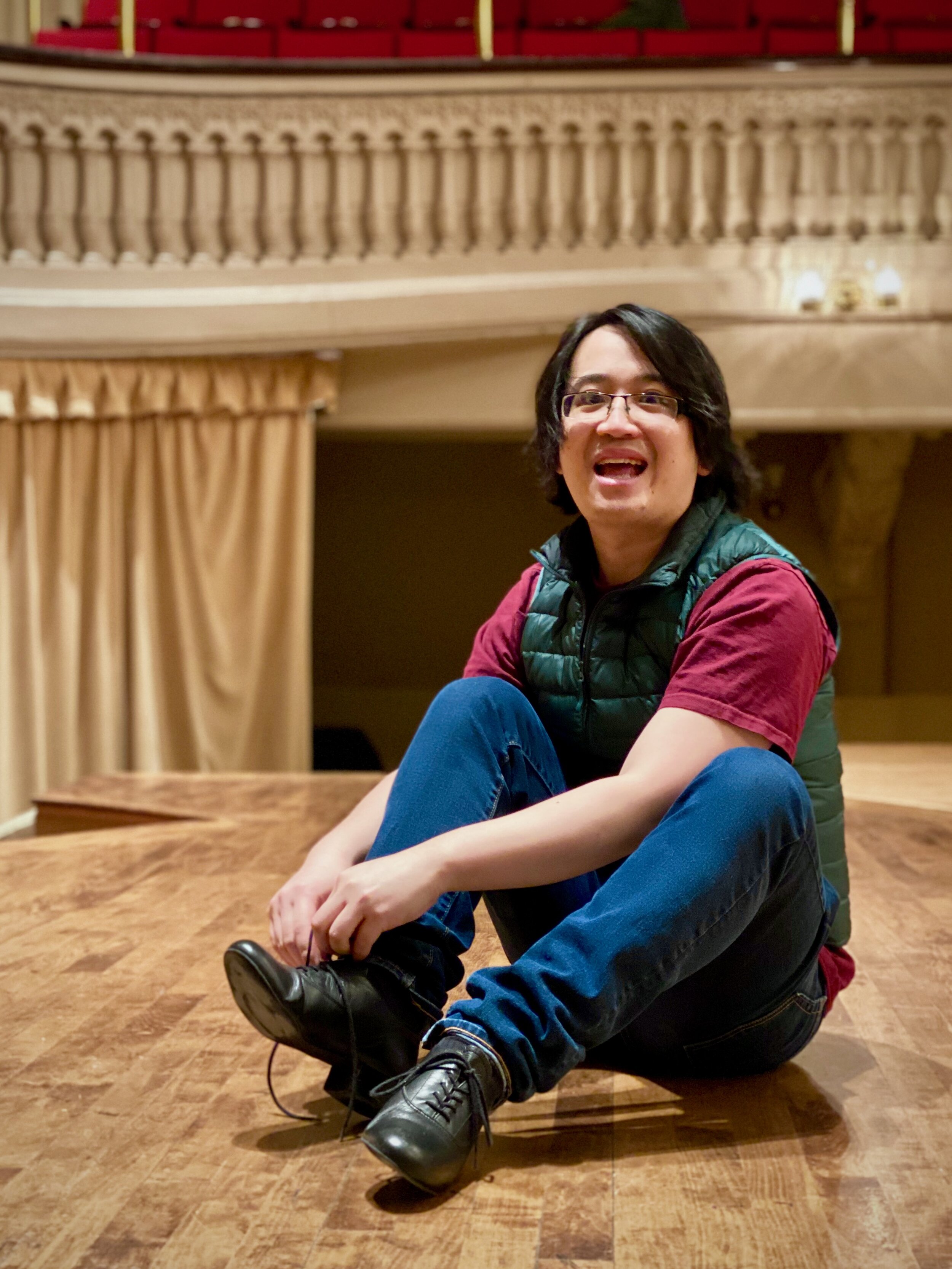 Emerson Fang gets ready to play the 1864 Hook Organ, Mechanics Hall, Worcester, Mass. 