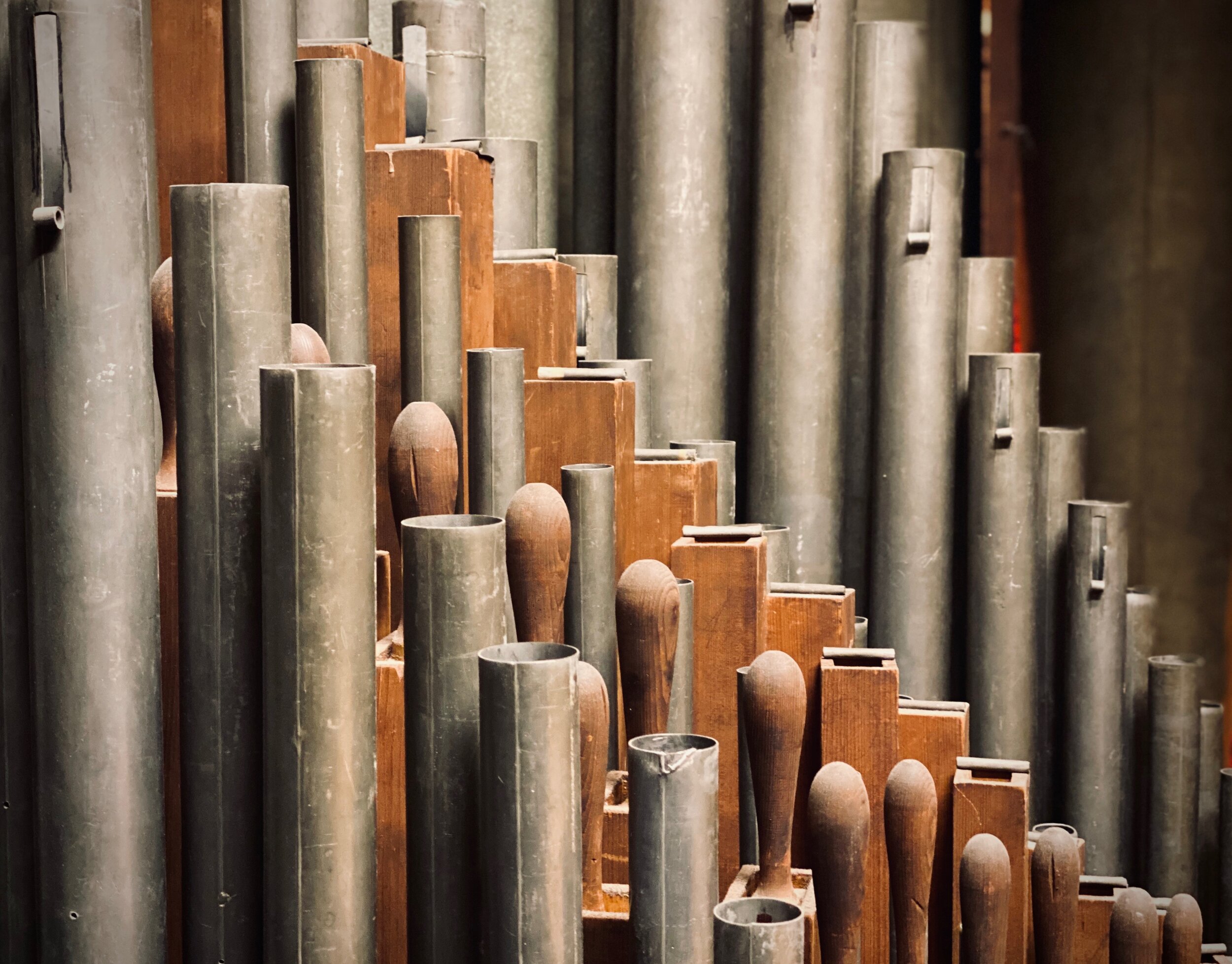 Pipework detail, 1864 Hook Organ, Mechanics Hall, Worcester, Mass. 