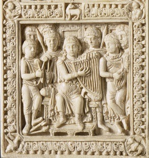 Plaques de reliure du psautier de Dagulf, Ecole du palais de Charlemagne, Musée du Louvre, VIIIe siècle.
