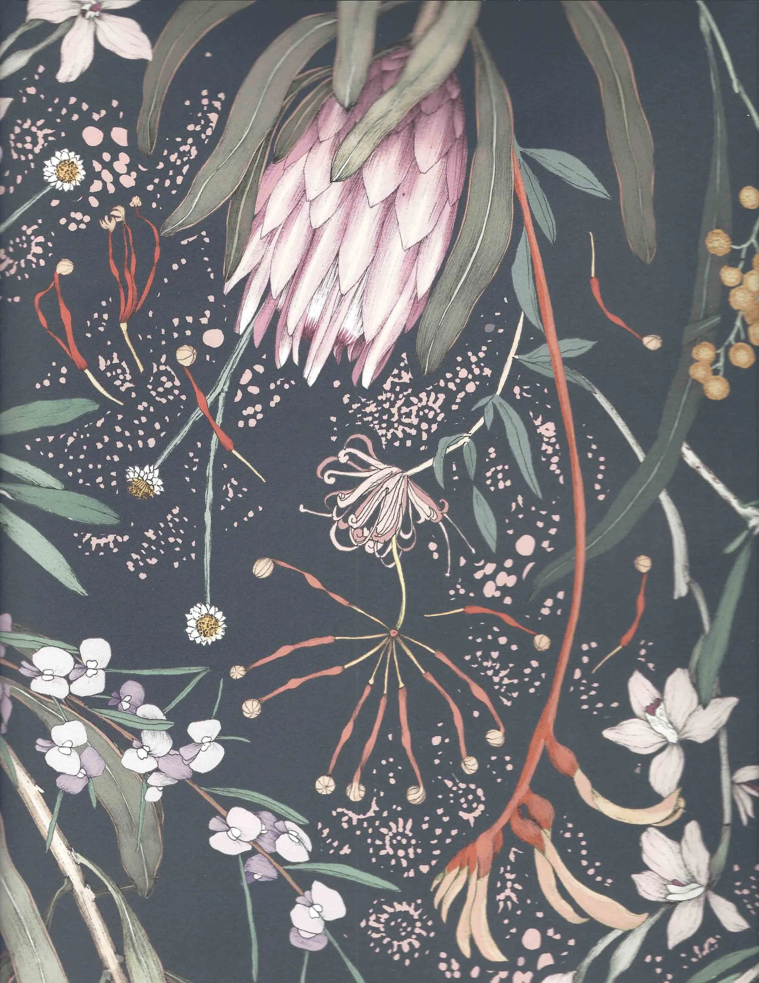 dark floral pattern paper background