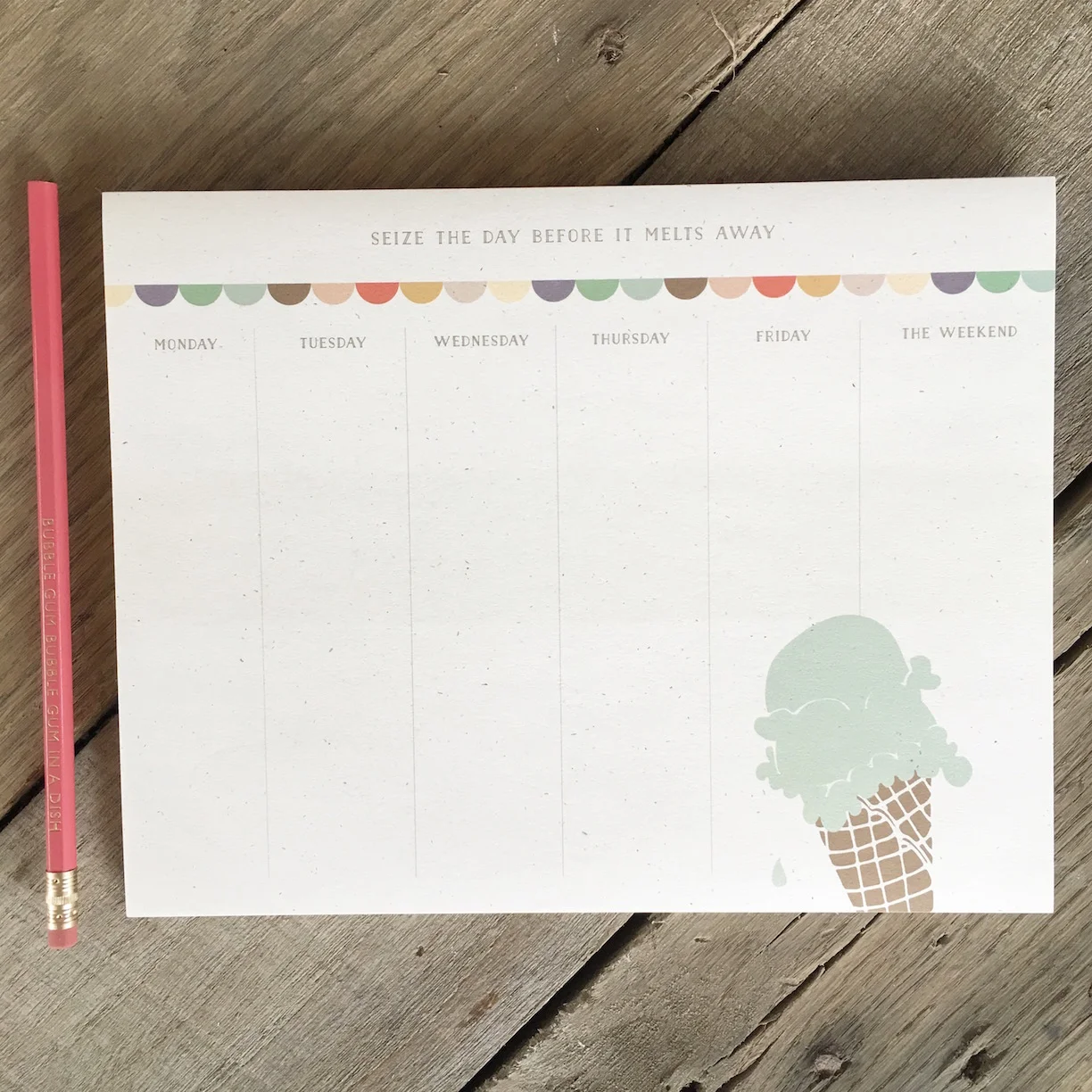 Double Scoop Weekly To Do Notepad