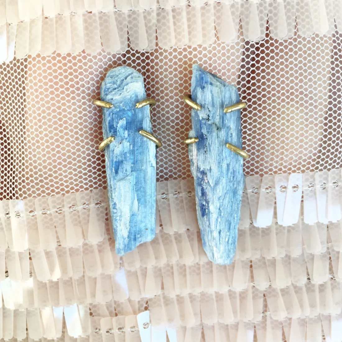 Kyanite + Brass Posts