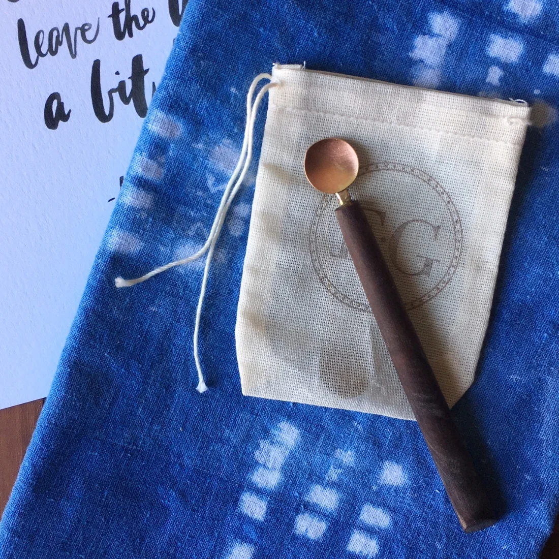 Brass + Wood Salt + Spice Spoon