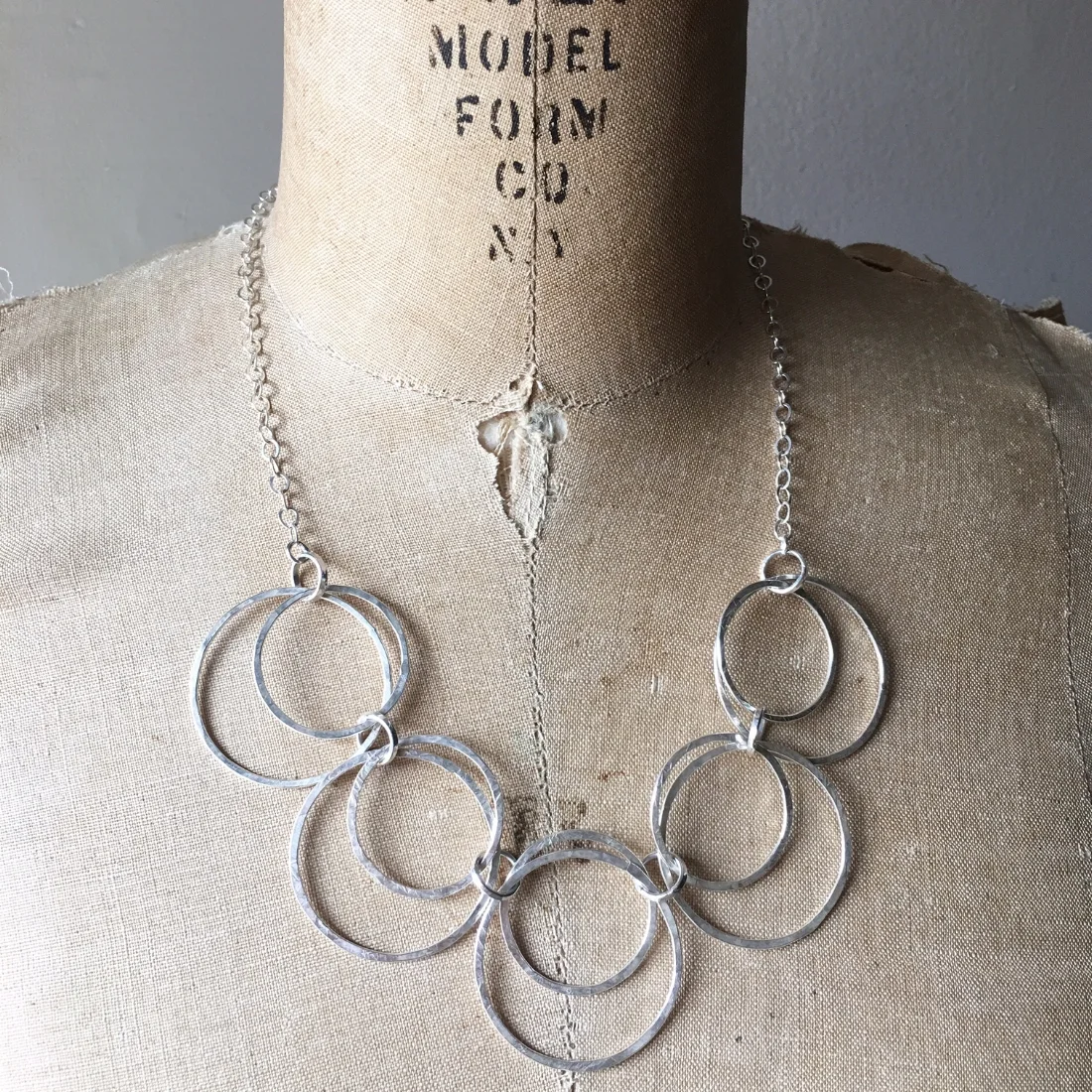 Hammered Hoops Necklace