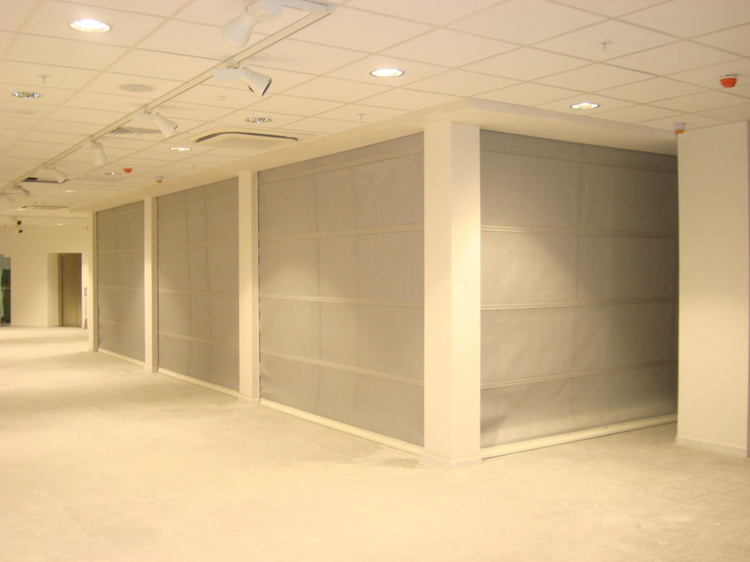 Fire curtains installed