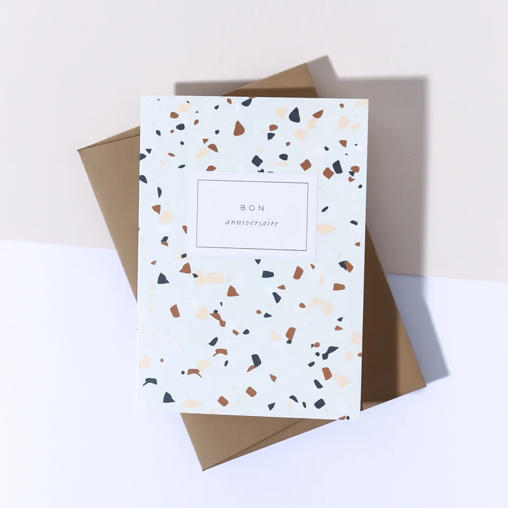 Terazzo Bon Anniversaire Birthday Card