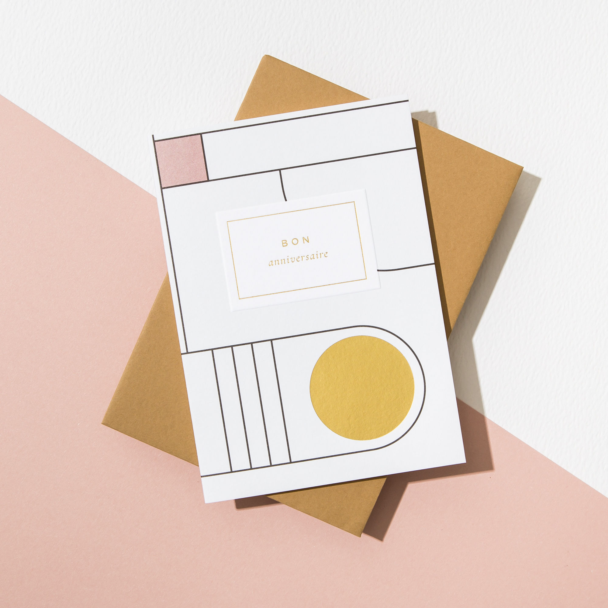 Bon Anniversaire Birthday Card Letterpress Printed