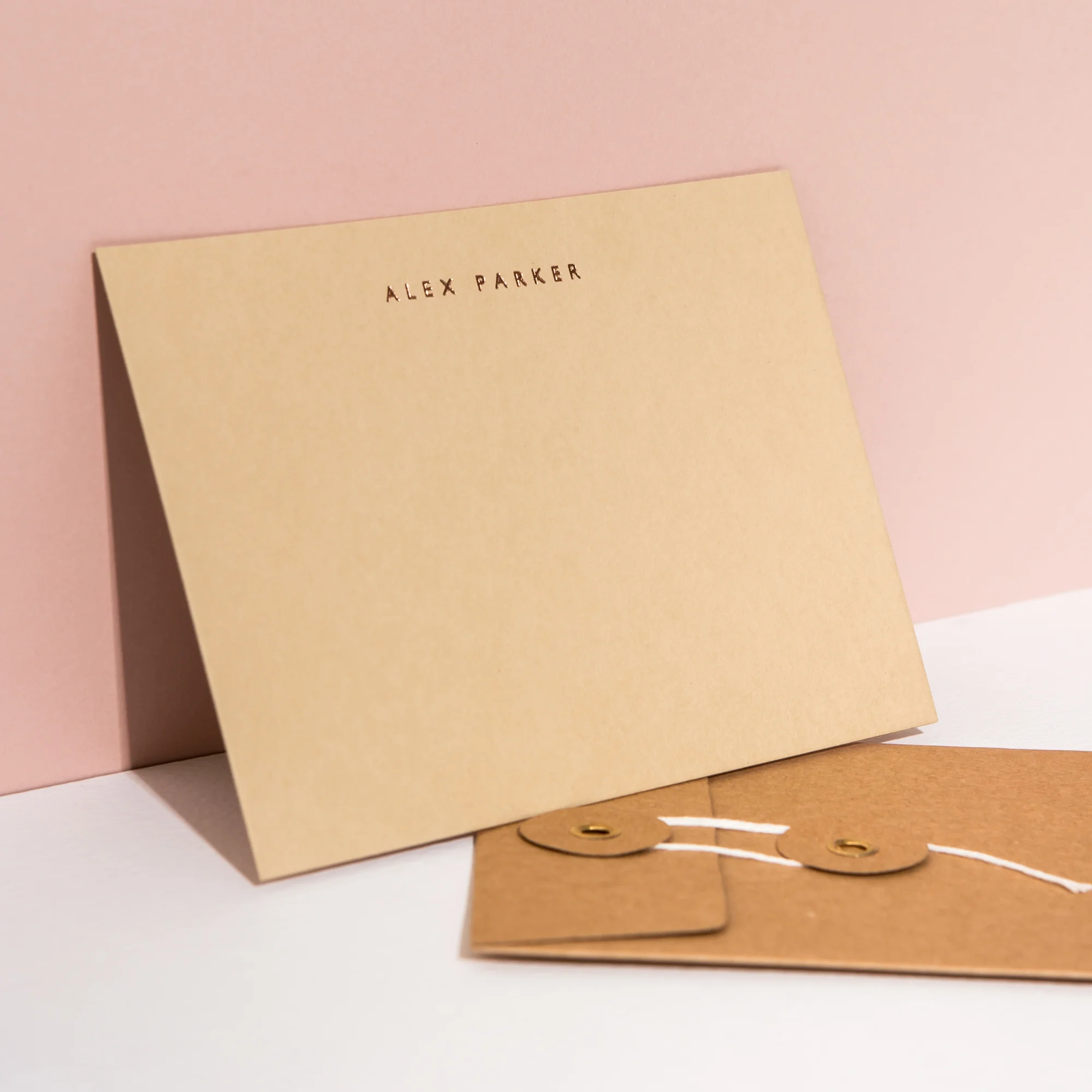 Stone Personalised Notecards String and Washer Envelope