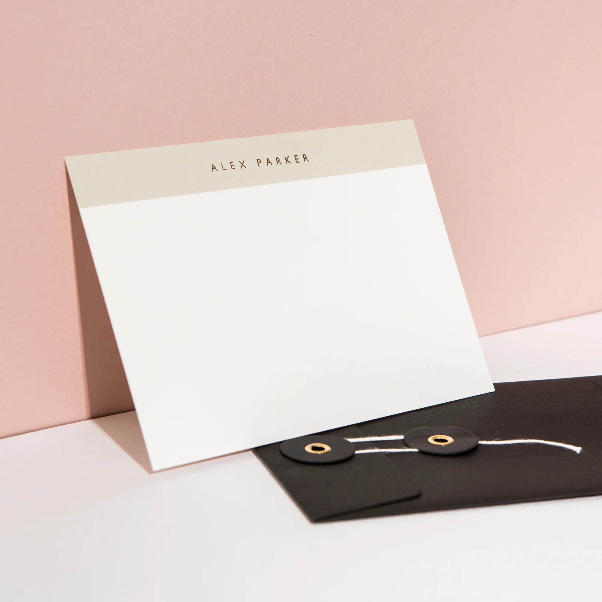 Pale Grey Top Landscape Personalised Notecards