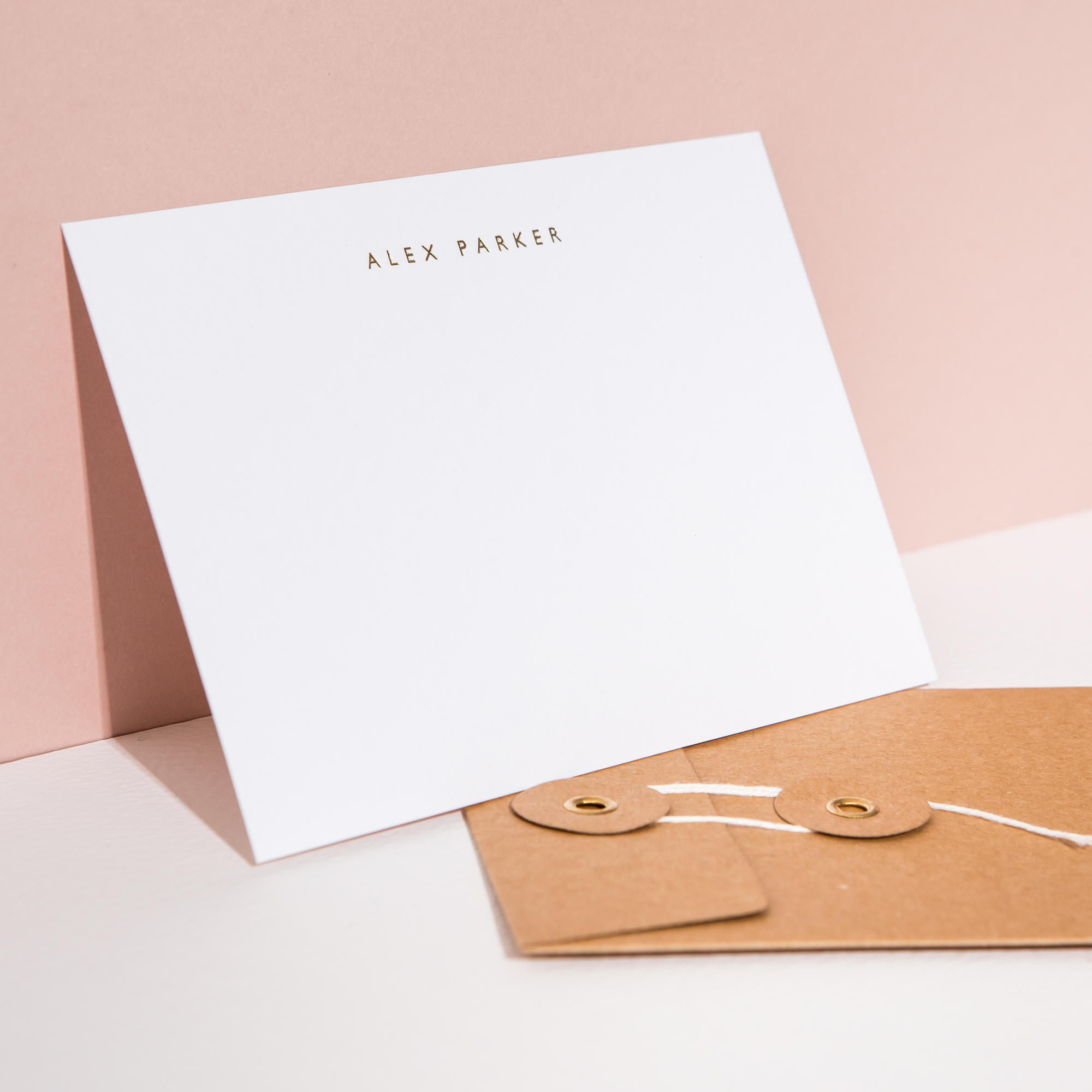 Nude Personalised Notecards String and Washer Envelope Alaise