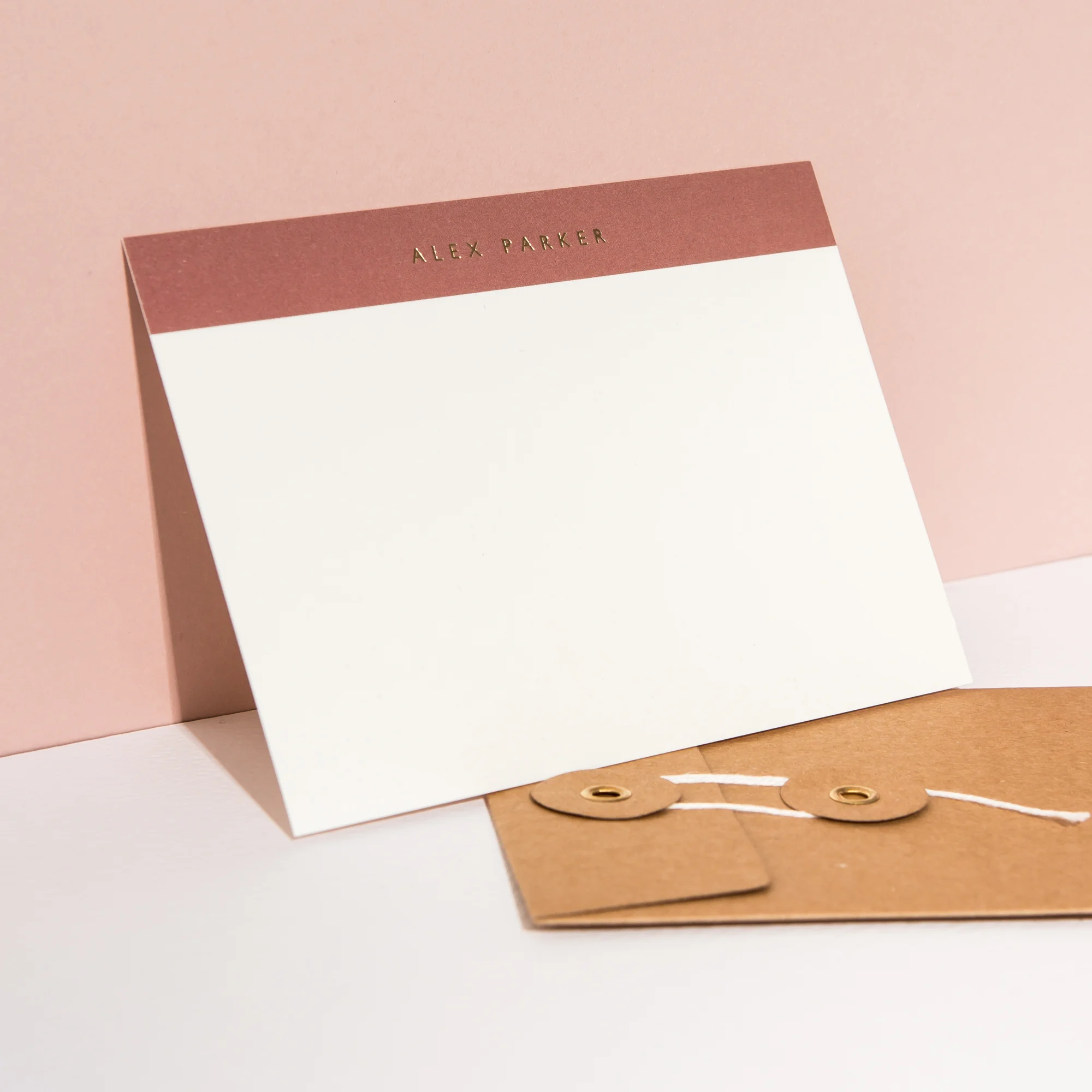 Terracotta Top Landscape Personalised Notecards