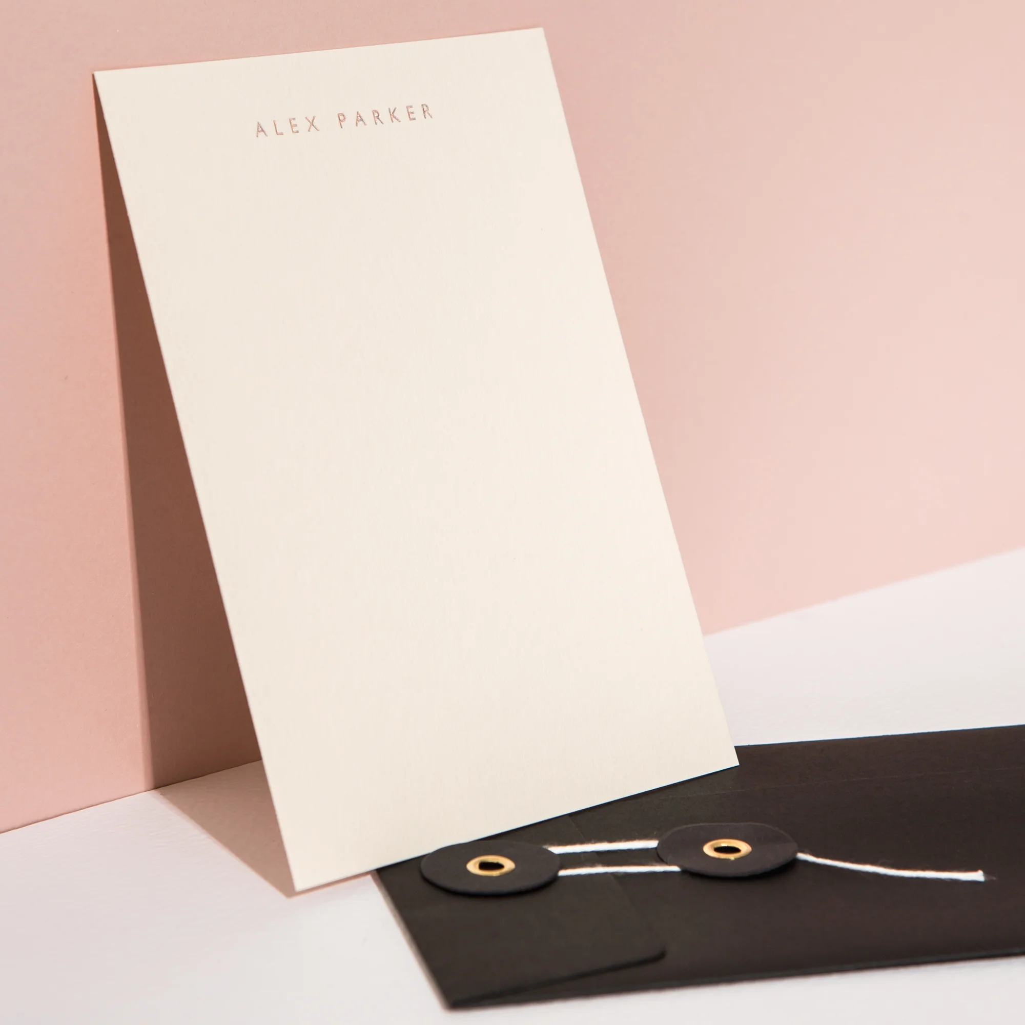 Nude Personalised Notecards String and Washer Envelope