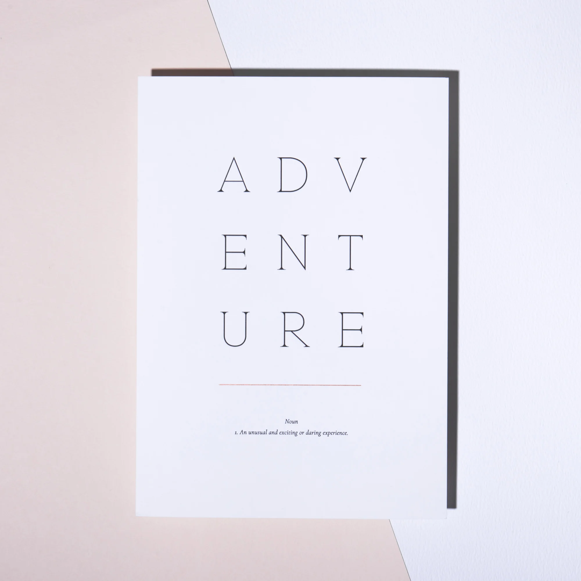 Adventure Letterpress Monochrome Art Print