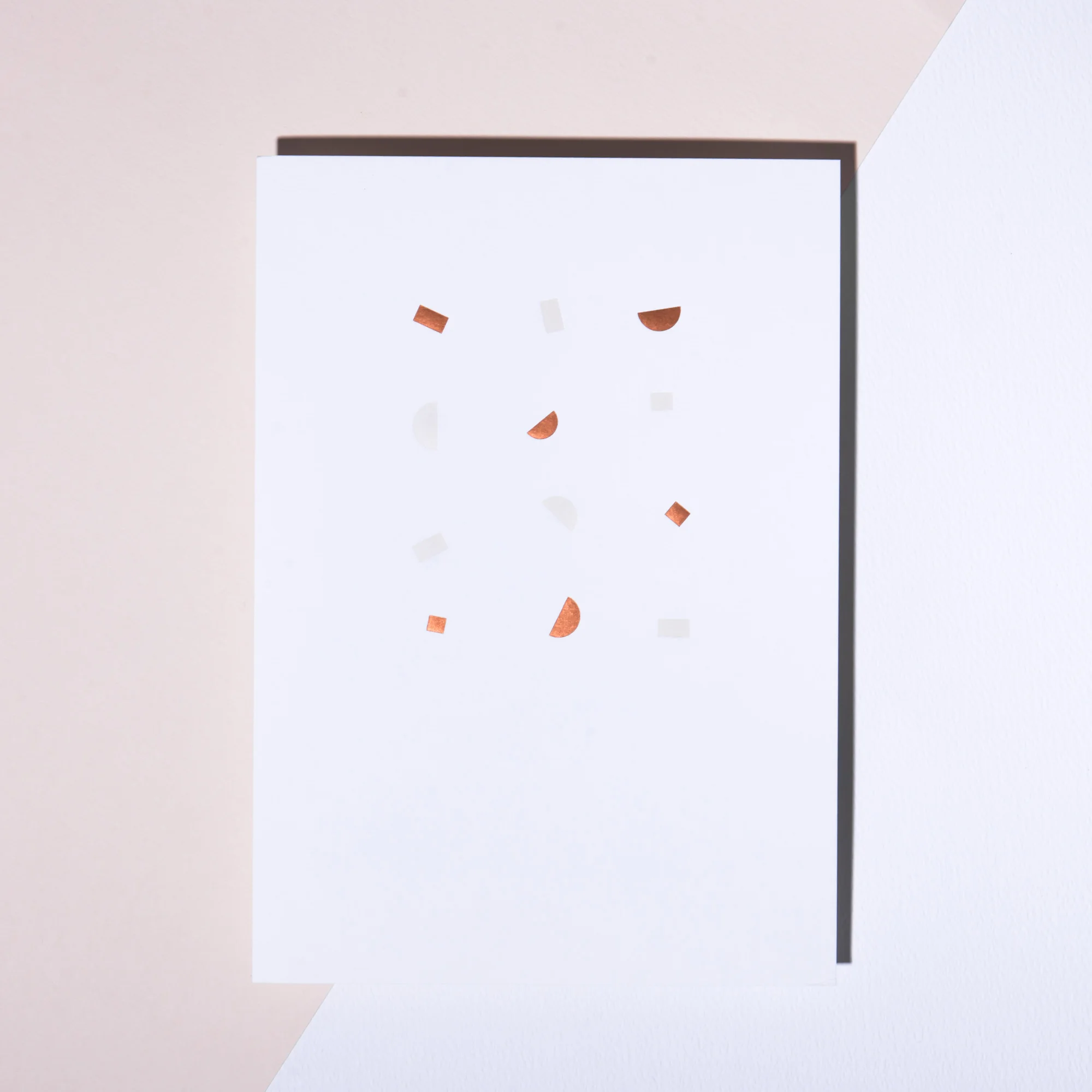 Copper and Blush Letterpress Shapes Art Print